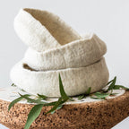 Natural White Hand Felted Nesting Bowls Kanju Interiors