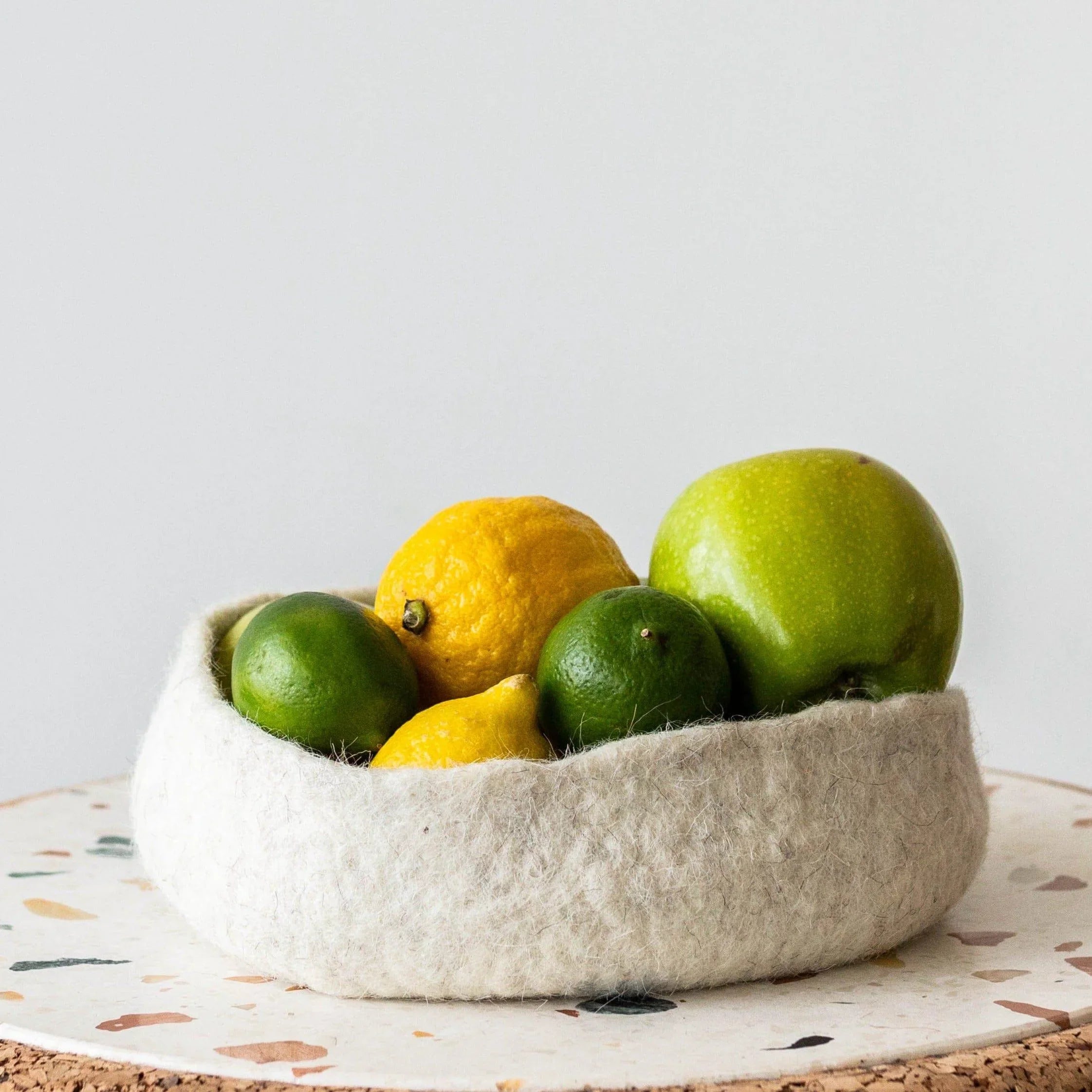Natural White Hand Felted Nesting Bowls Kanju Interiors