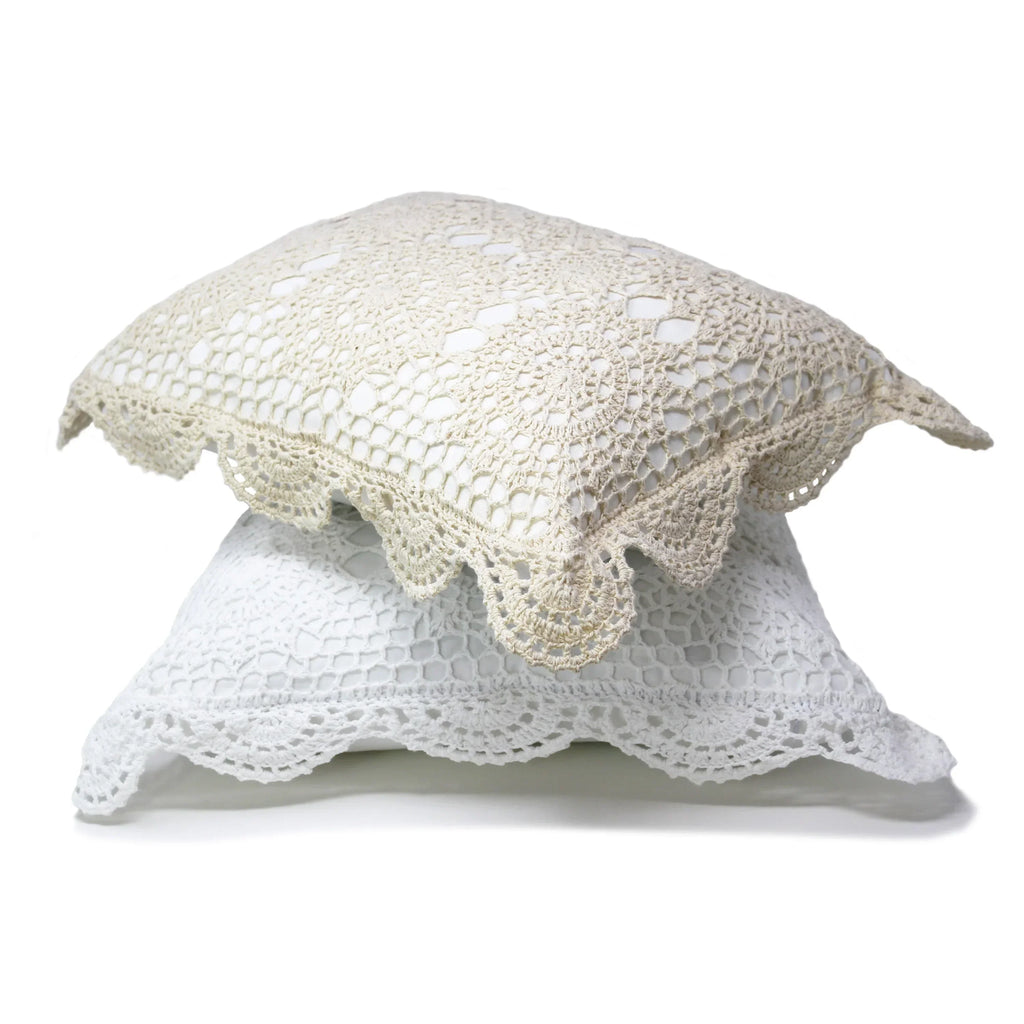 Hand Made Crochet Cotton Boudoir Pillow Mélange Home
