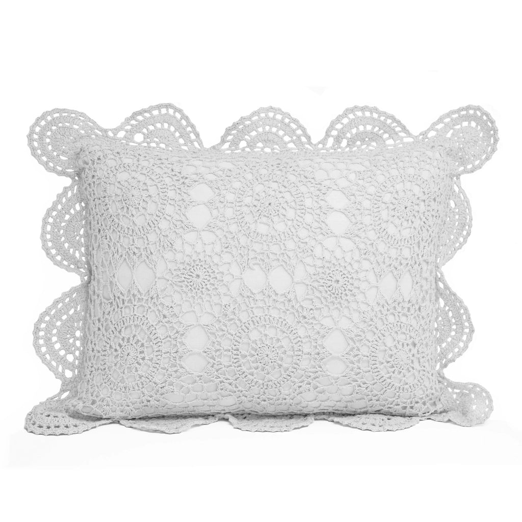 Hand Made Crochet Cotton Boudoir Pillow Mélange Home