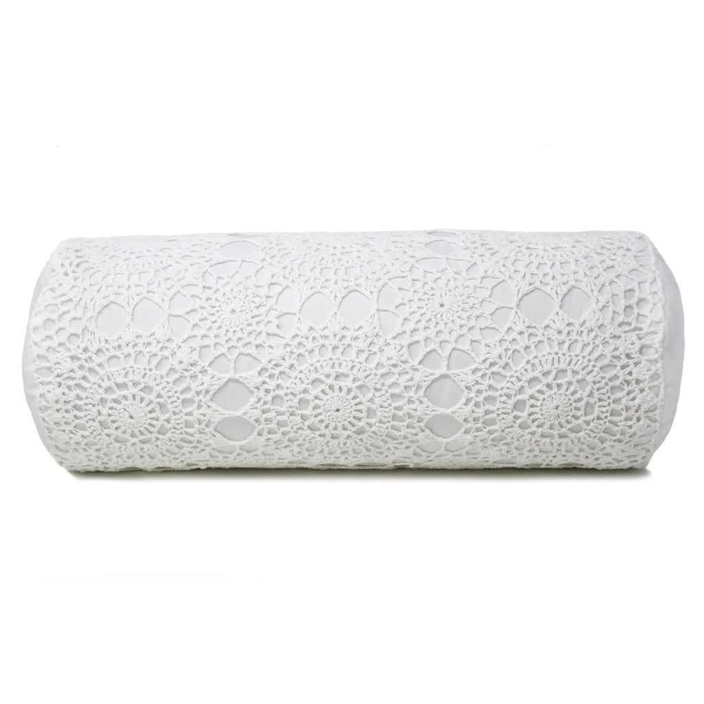 Hand Made Crochet Cotton Neckroll Pillow Mélange Home