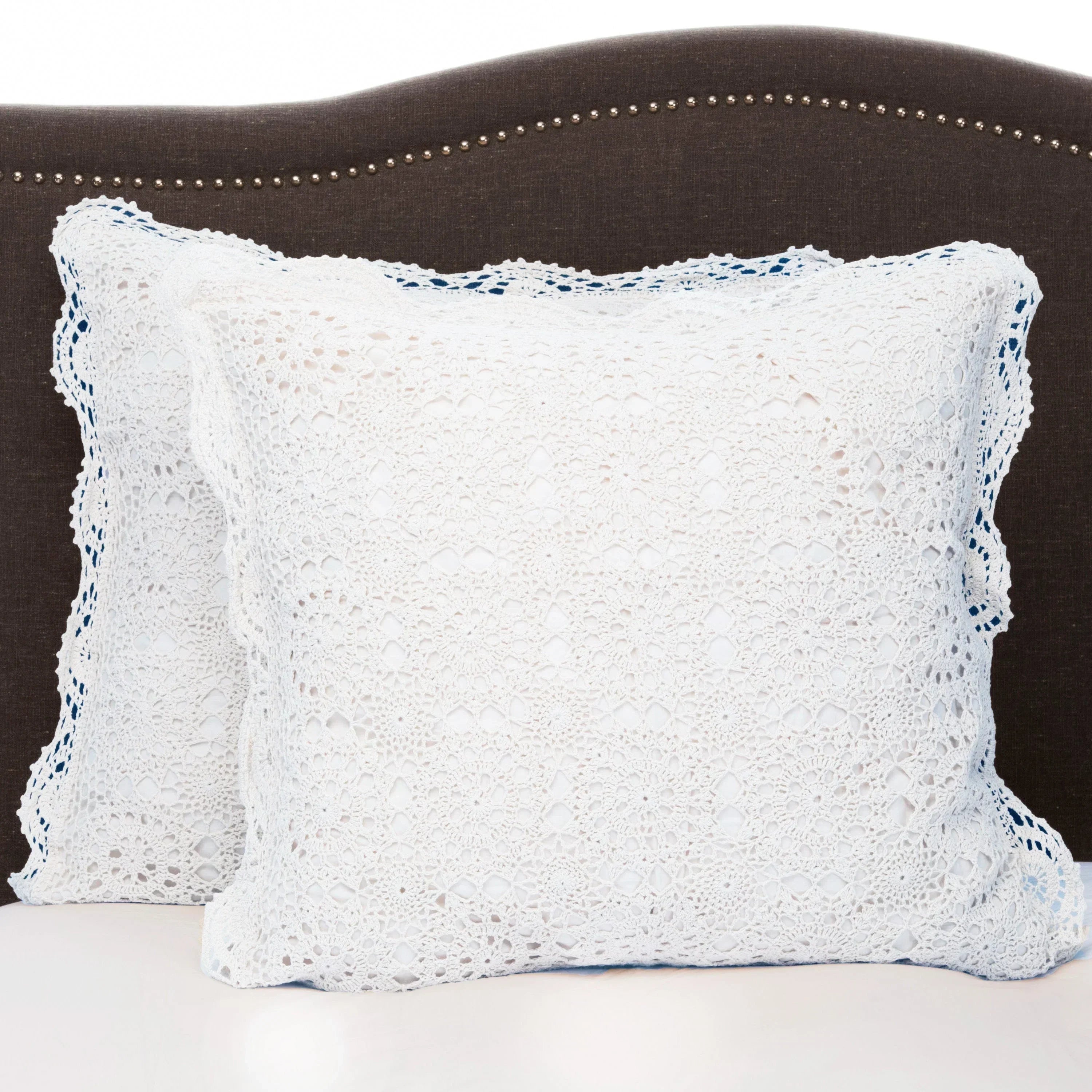 Hand Made Crochet Cotton Pillow Sham Pairs Mélange Home