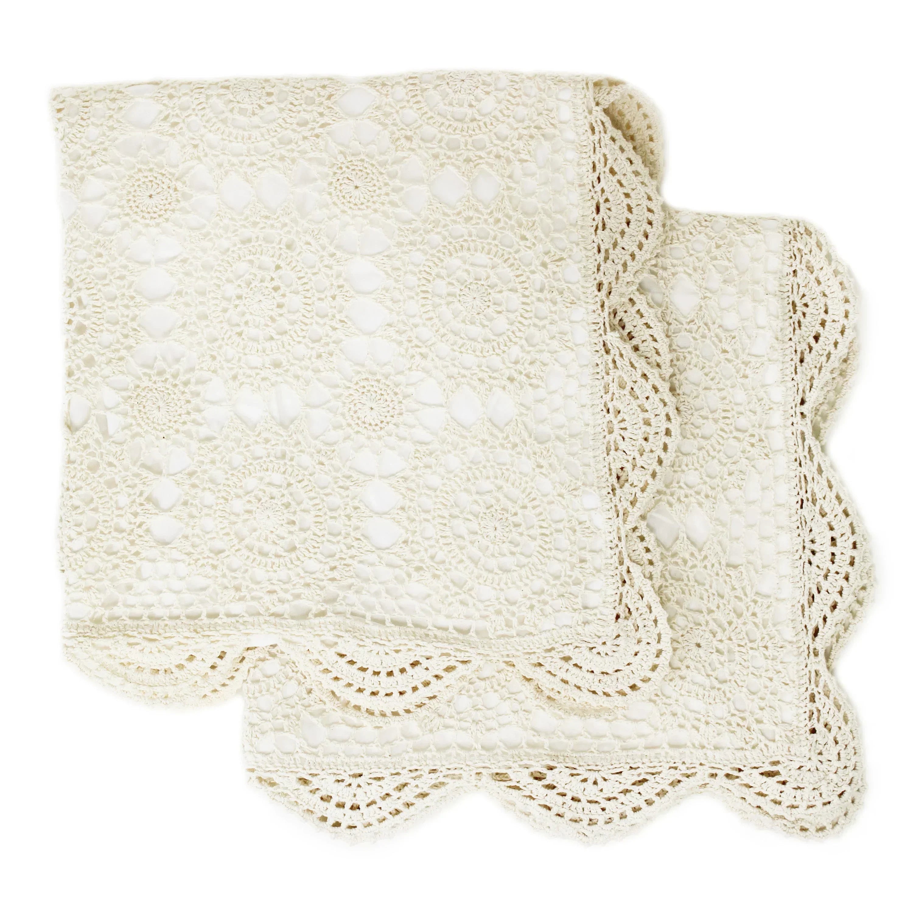 Hand Made Crochet Cotton Pillow Sham Pairs Mélange Home