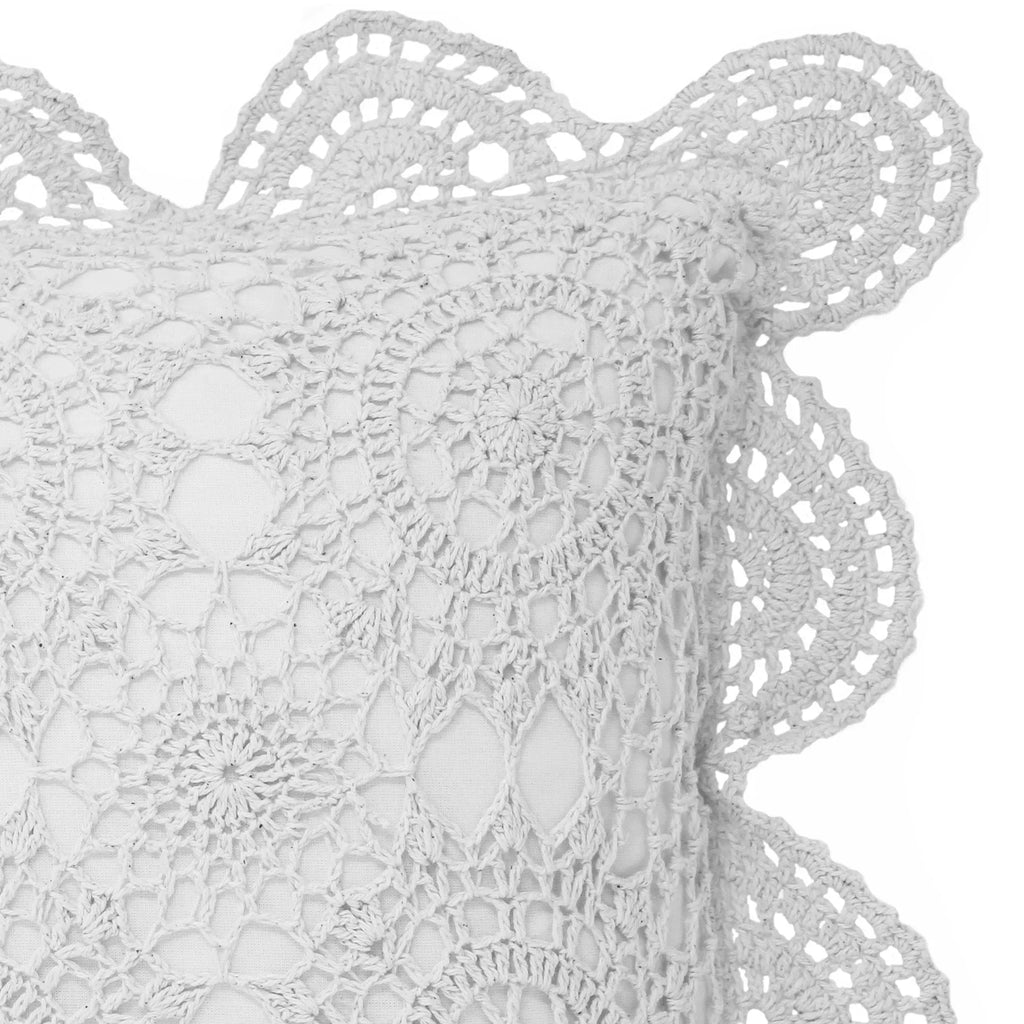 Hand Made Crochet Cotton Pillow Sham Pairs Mélange Home