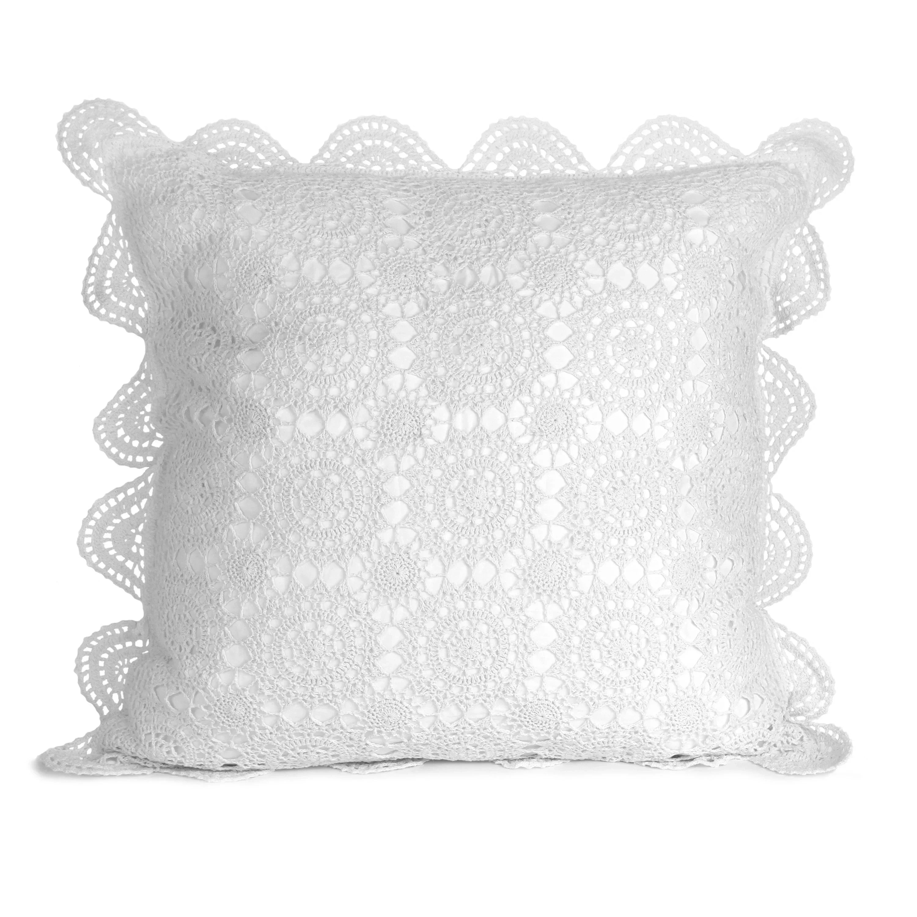 Hand Made Crochet Cotton Pillow Sham Pairs Mélange Home