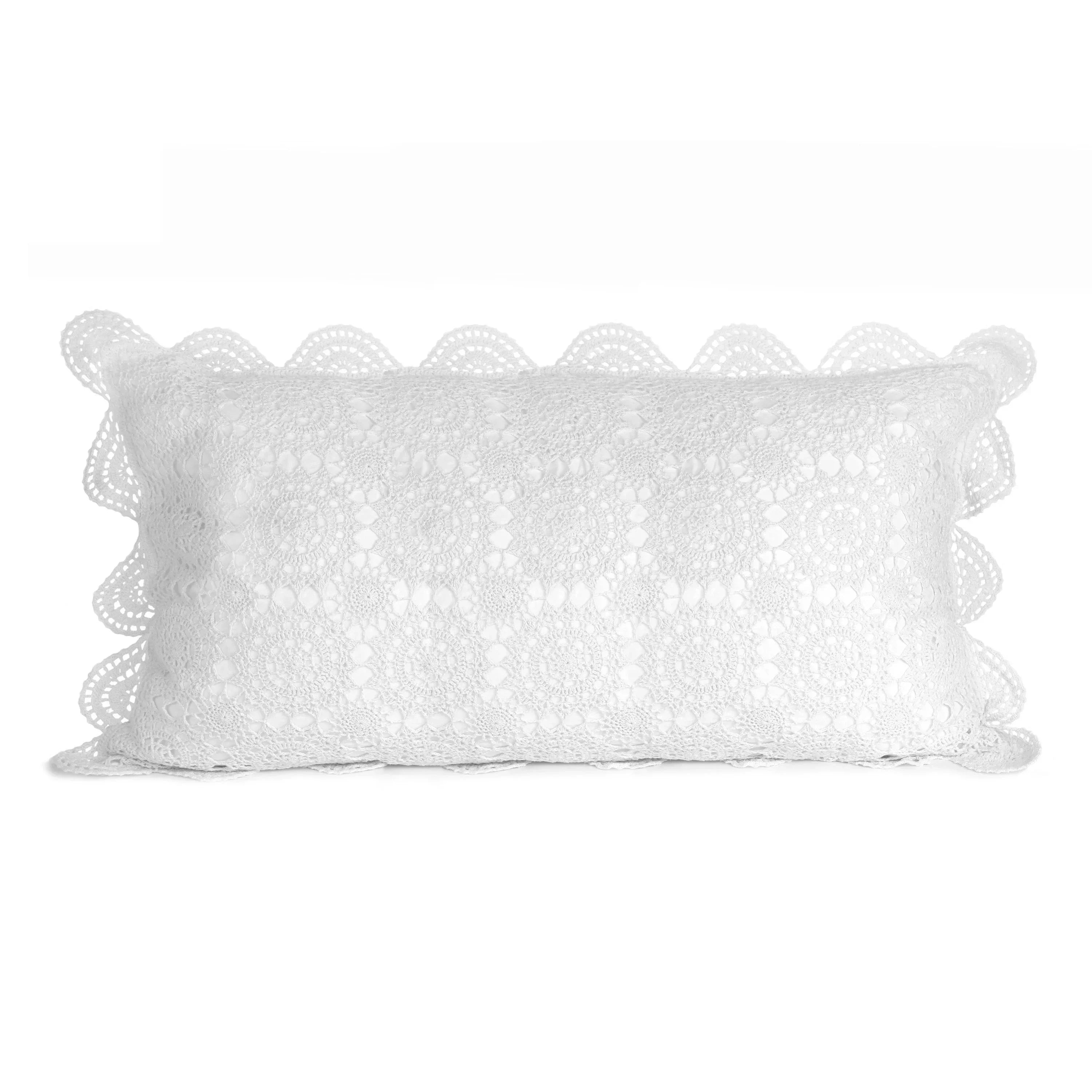 Hand Made Crochet Cotton Pillow Sham Pairs Mélange Home