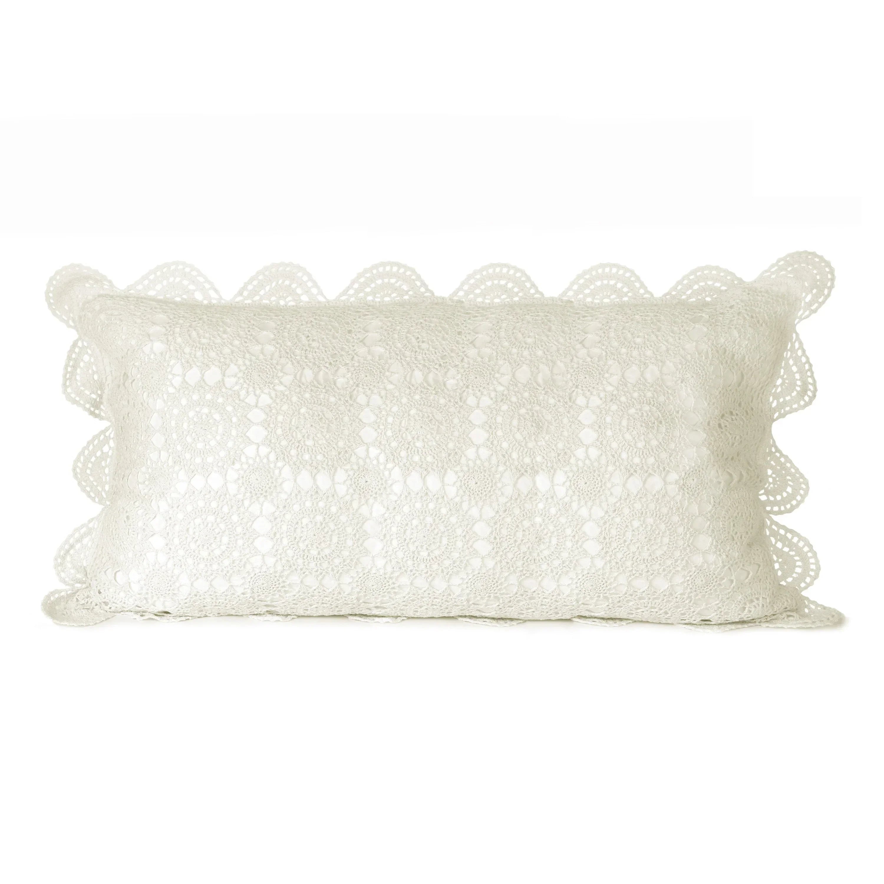 Hand Made Crochet Cotton Pillow Sham Pairs Mélange Home