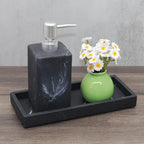 Light Luxury Artificial Stone Bathroom Decorative Tray, 25.2×10.64cm Rectangular Marble Texture Storage Tray, Bathroom Trays House Of Avana