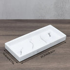 Light Luxury Artificial Stone Bathroom Decorative Tray, 25.2×10.64cm Rectangular Marble Texture Storage Tray, Bathroom Trays House Of Avana