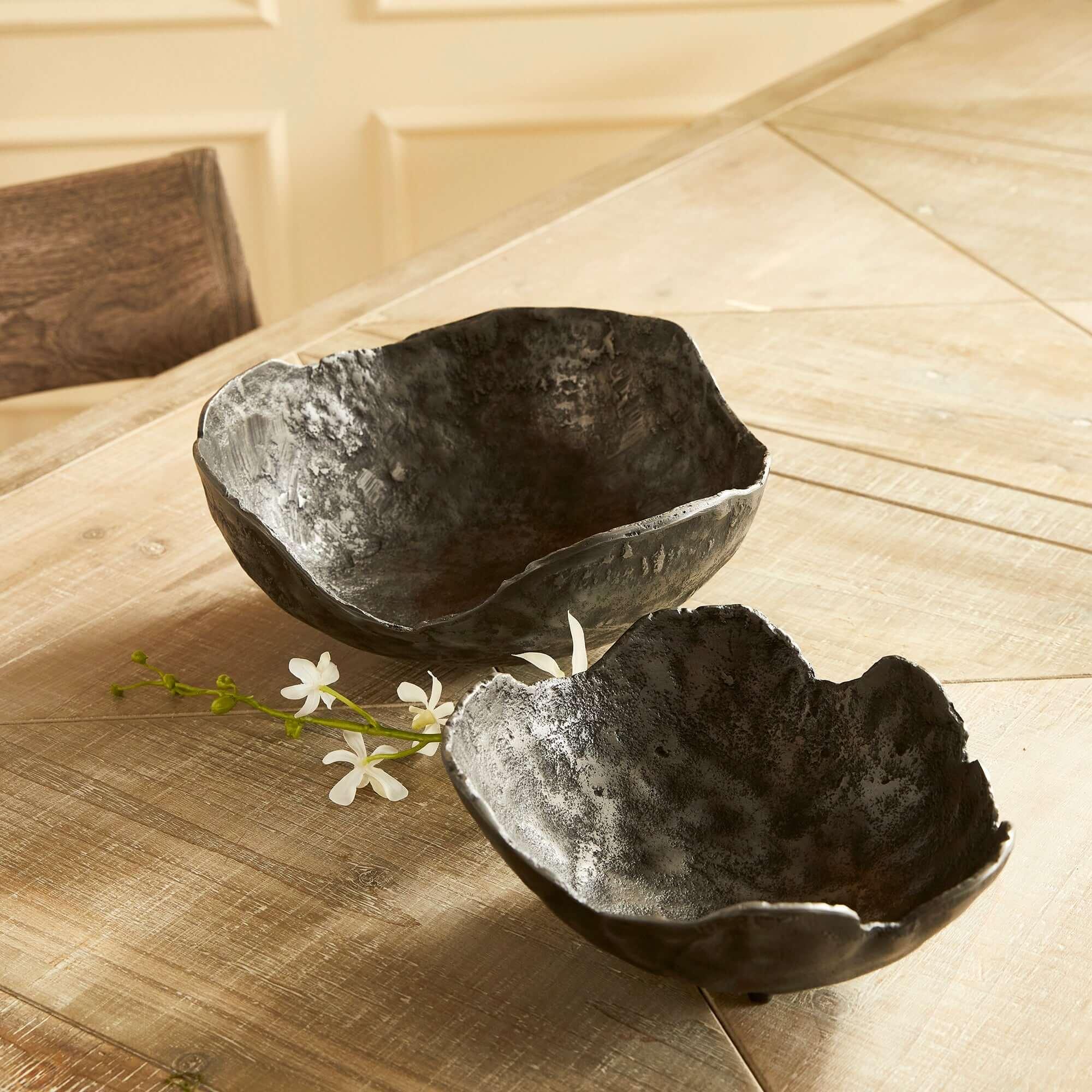 Hand-Sculpted Bronze Decorative Bowls (Set of 2) Vintage Shopper