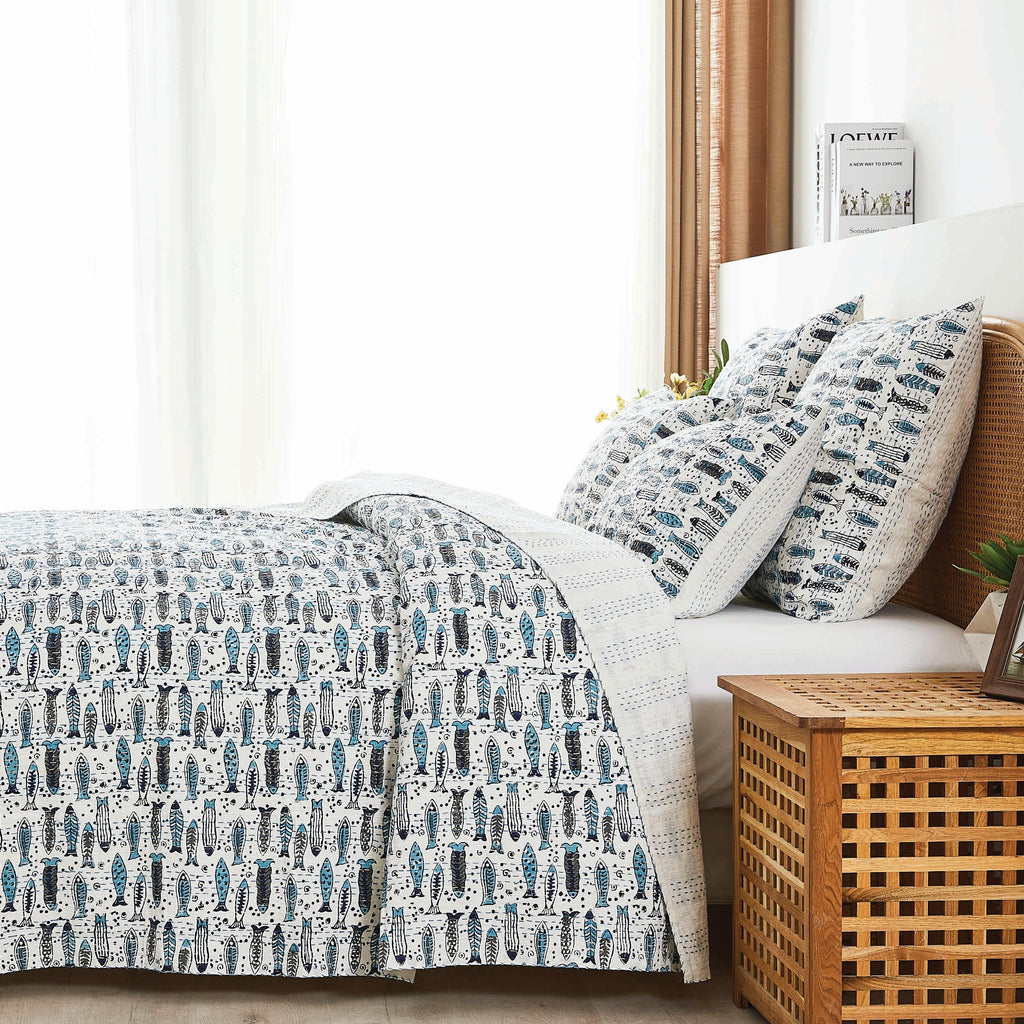 Hand Stitched Block Print Kantha Coverlets Mélange Home