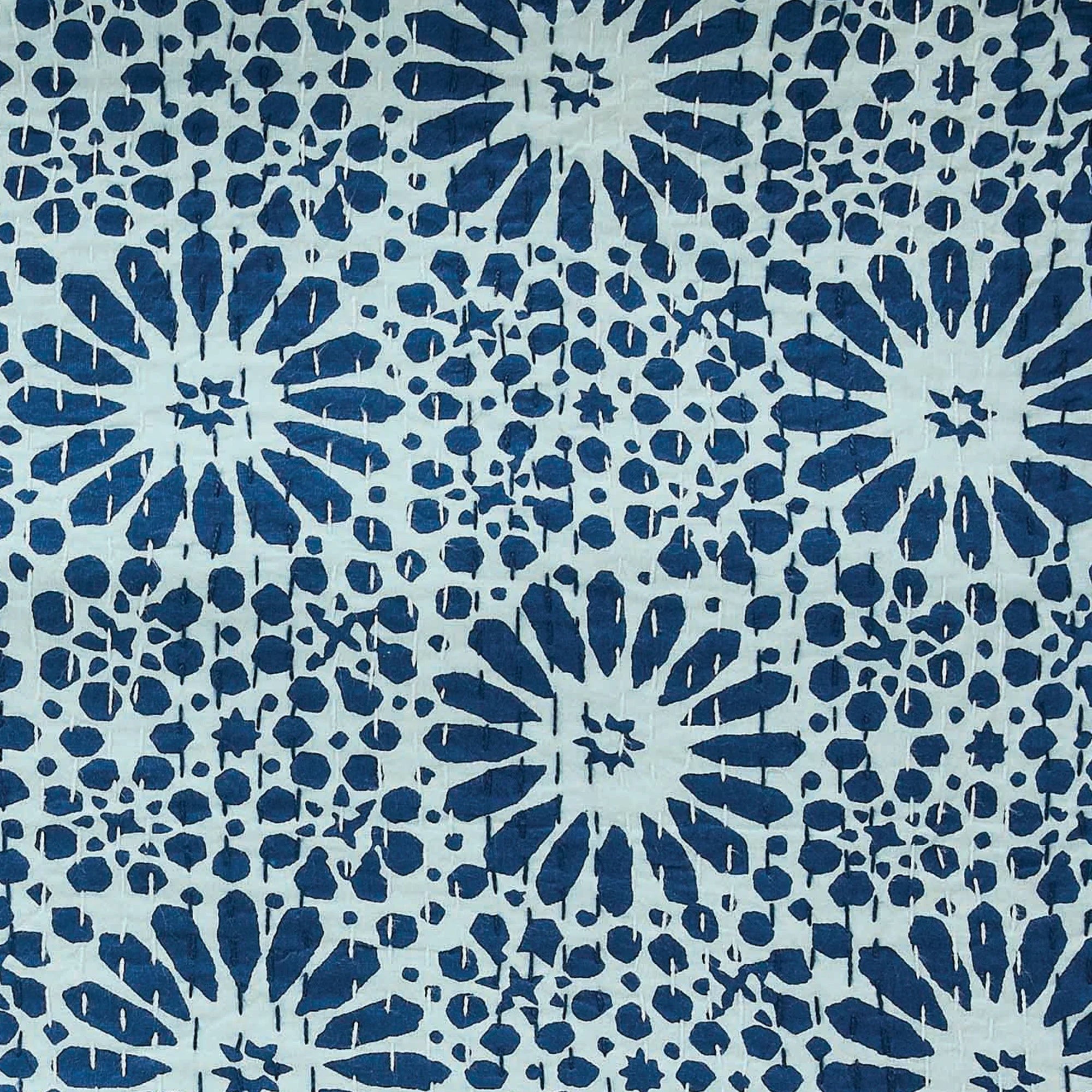 Hand Stitched Block Print Kantha Coverlets Mélange Home