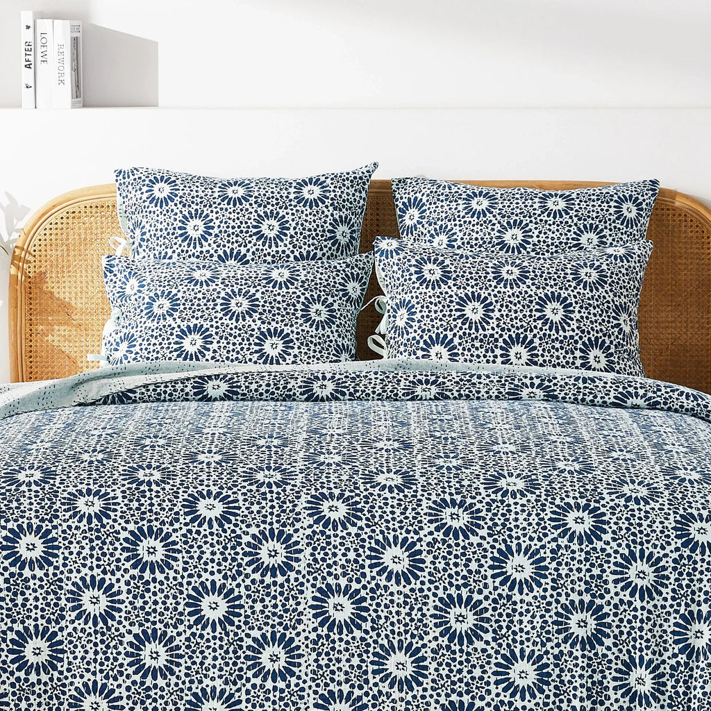Hand Stitched Block Print Kantha Coverlets Mélange Home