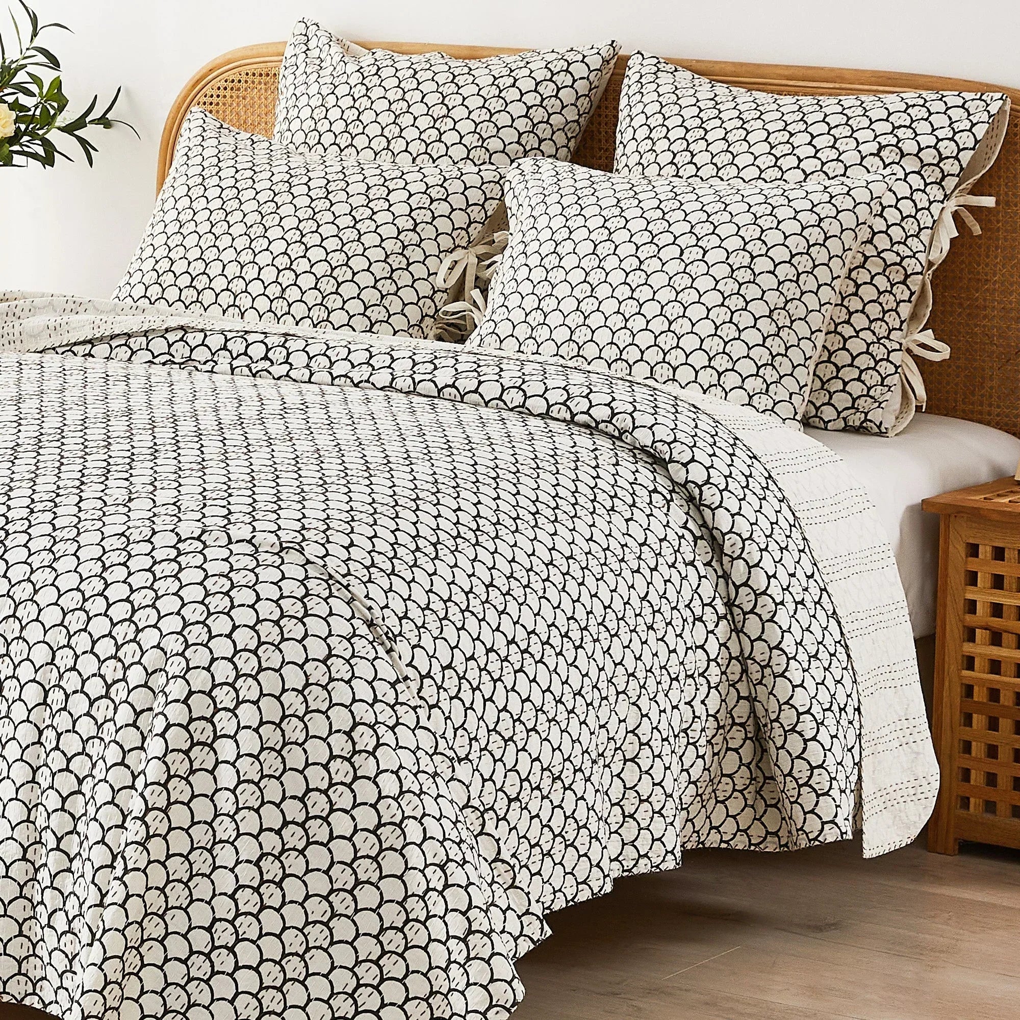 Hand Stitched Block Print Kantha Coverlets Mélange Home