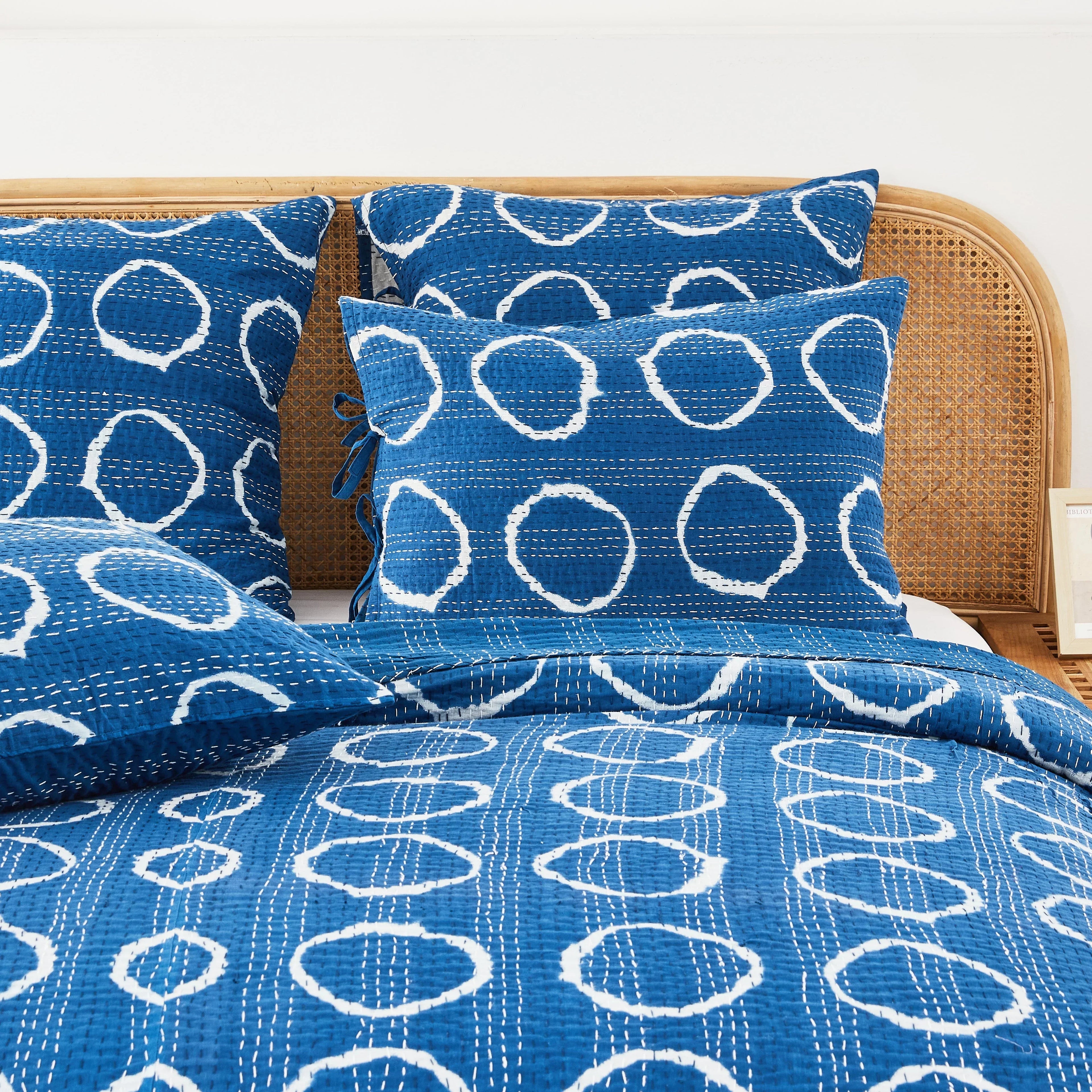 Hand Stitched Block Print Kantha Coverlets Mélange Home