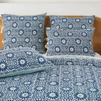 Hand Stitched Block Print Kantha Pillow Sham Pairs Mélange Home