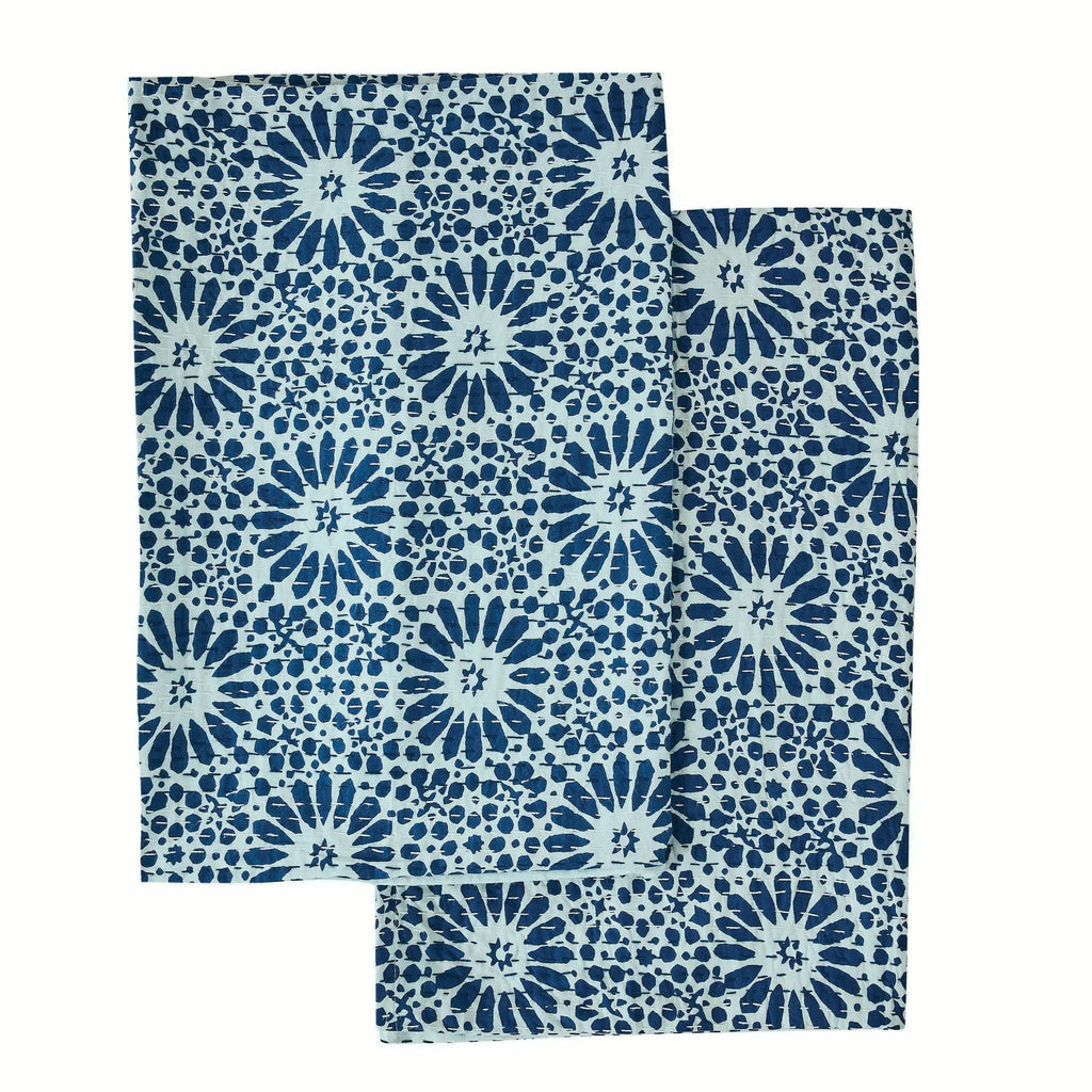 Hand Stitched Block Print Kantha Pillow Sham Pairs Mélange Home