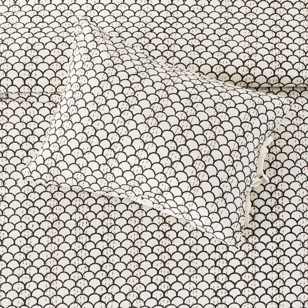 Hand Stitched Block Print Kantha Pillow Sham Pairs Mélange Home