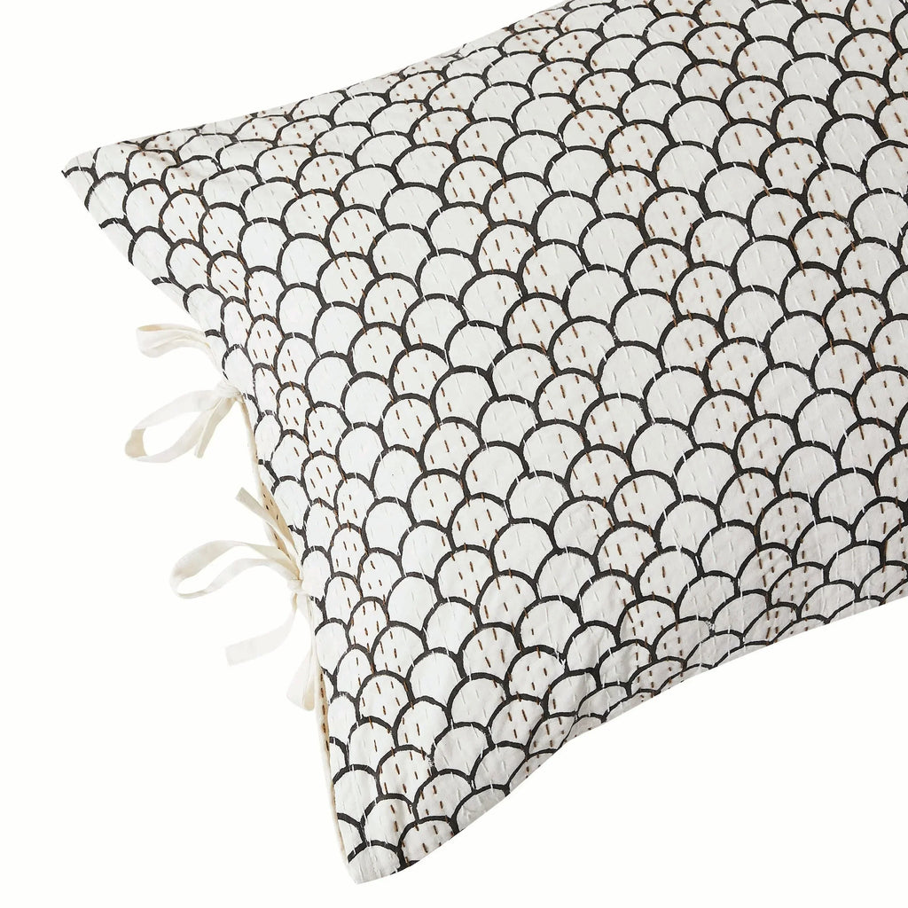 Hand Stitched Block Print Kantha Pillow Sham Pairs Mélange Home