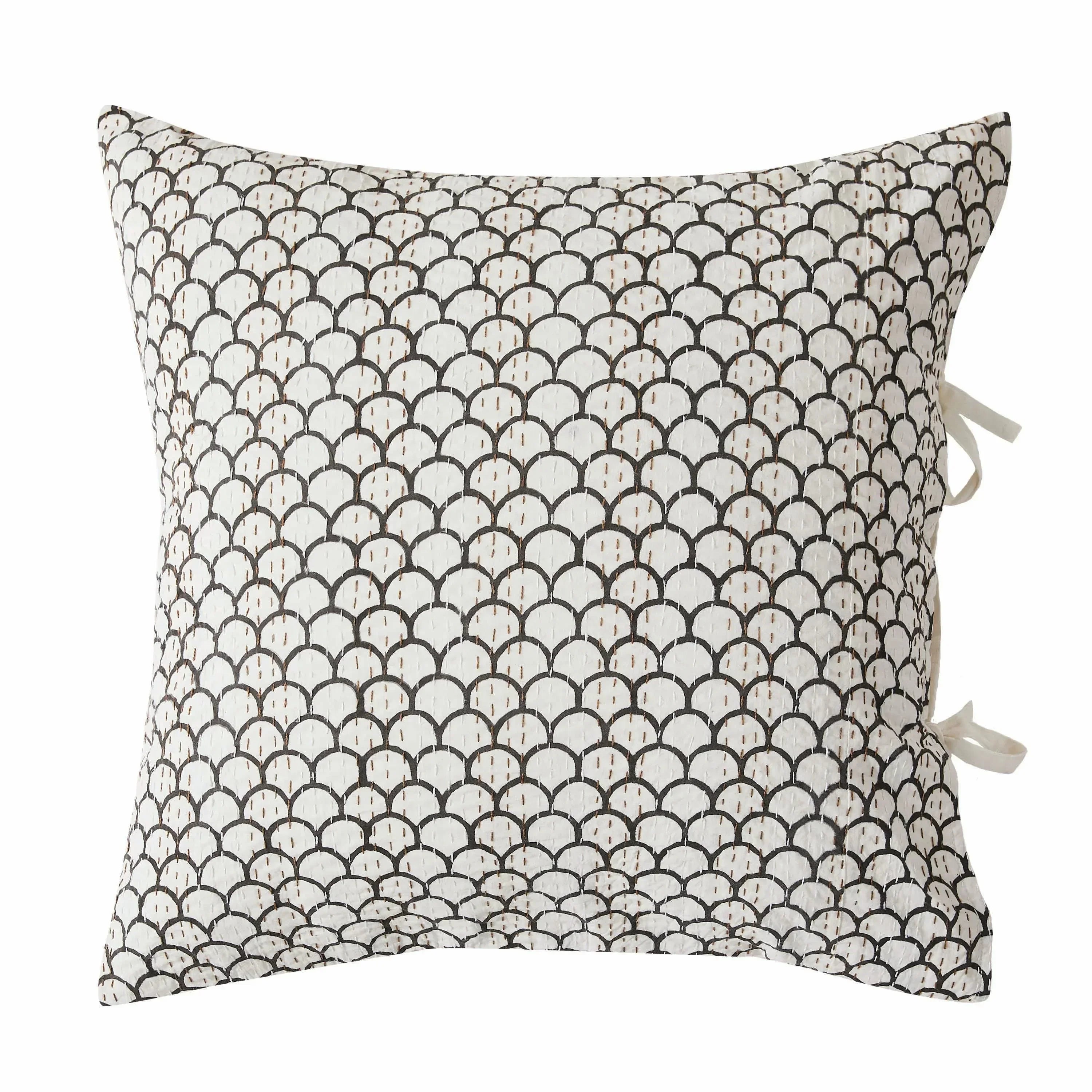 Hand Stitched Block Print Kantha Pillow Sham Pairs Mélange Home