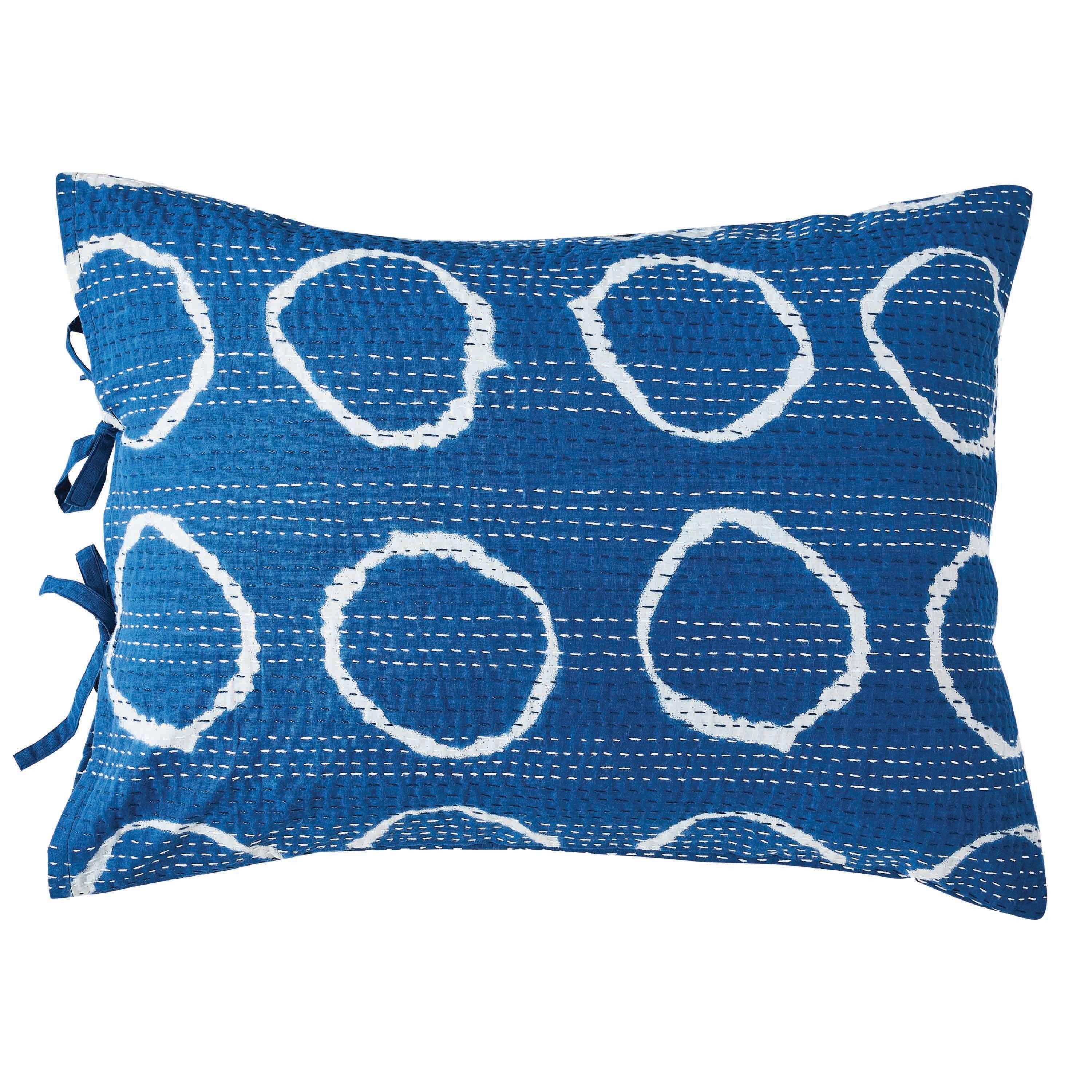 Hand Stitched Block Print Kantha Pillow Sham Pairs Mélange Home