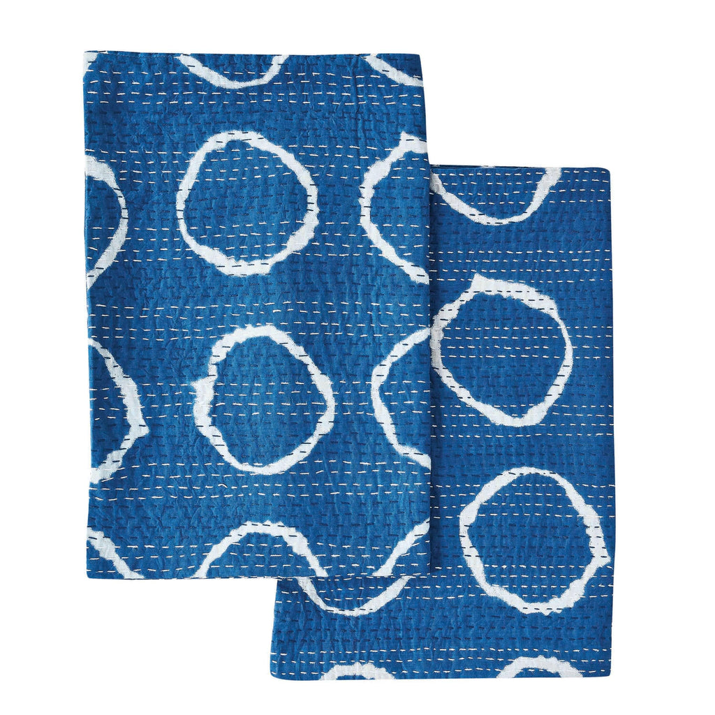 Hand Stitched Block Print Kantha Pillow Sham Pairs Mélange Home