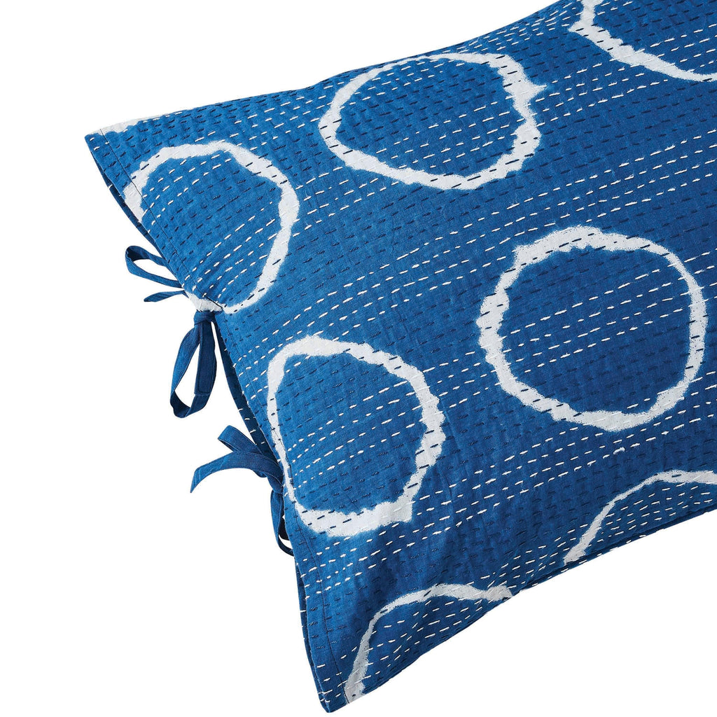 Hand Stitched Block Print Kantha Pillow Sham Pairs Mélange Home