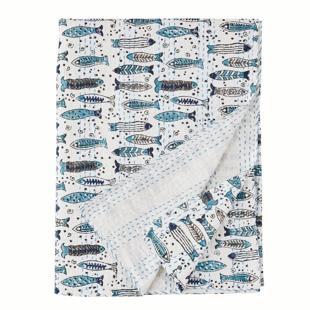 Hand Stitched Block Print Kantha Throws Mélange Home