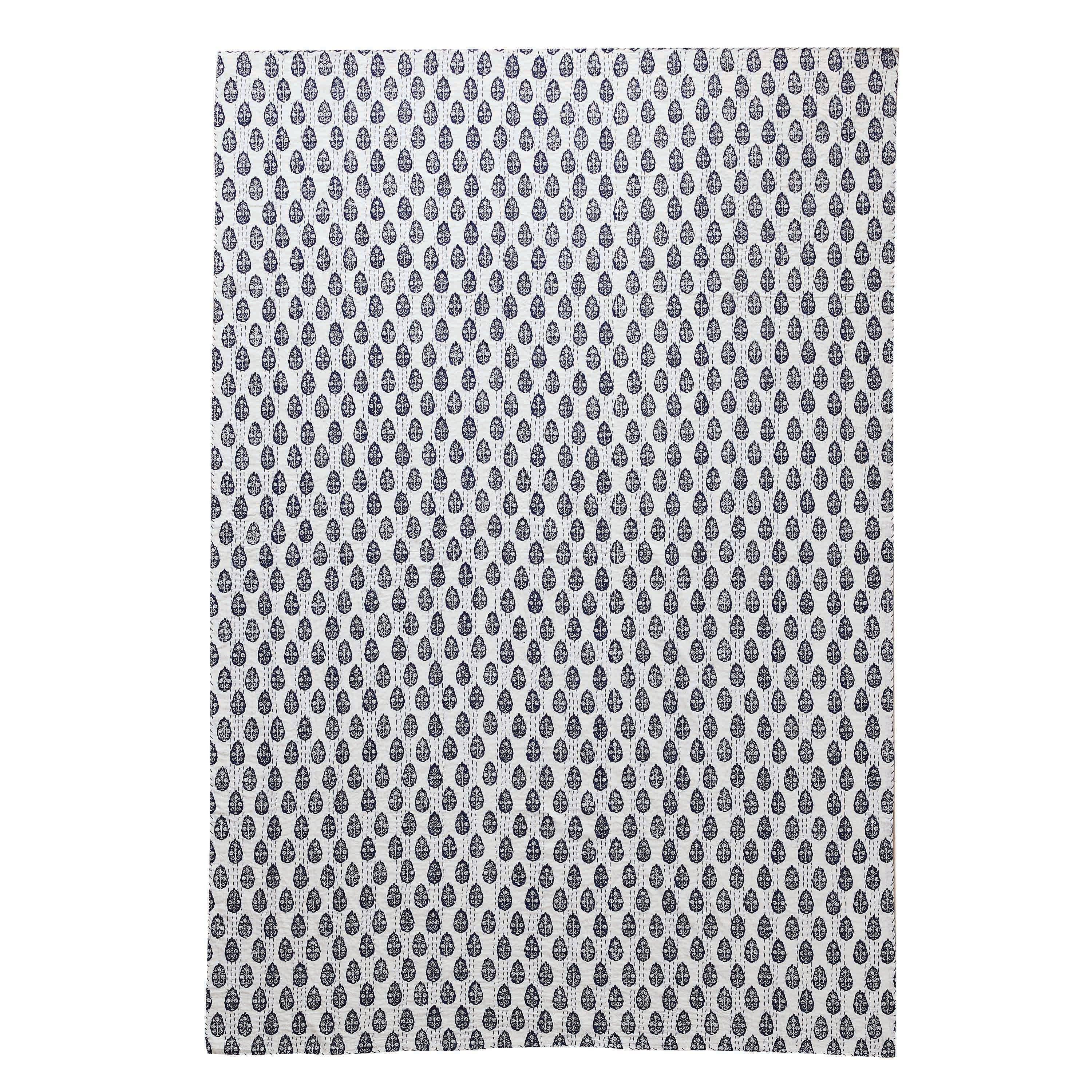 Hand Stitched Block Print Kantha Throws Mélange Home