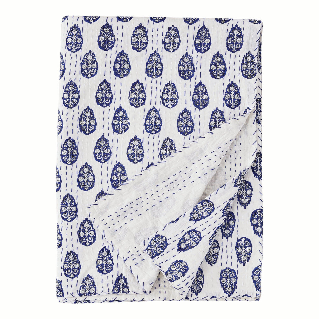 Hand Stitched Block Print Kantha Throws Mélange Home