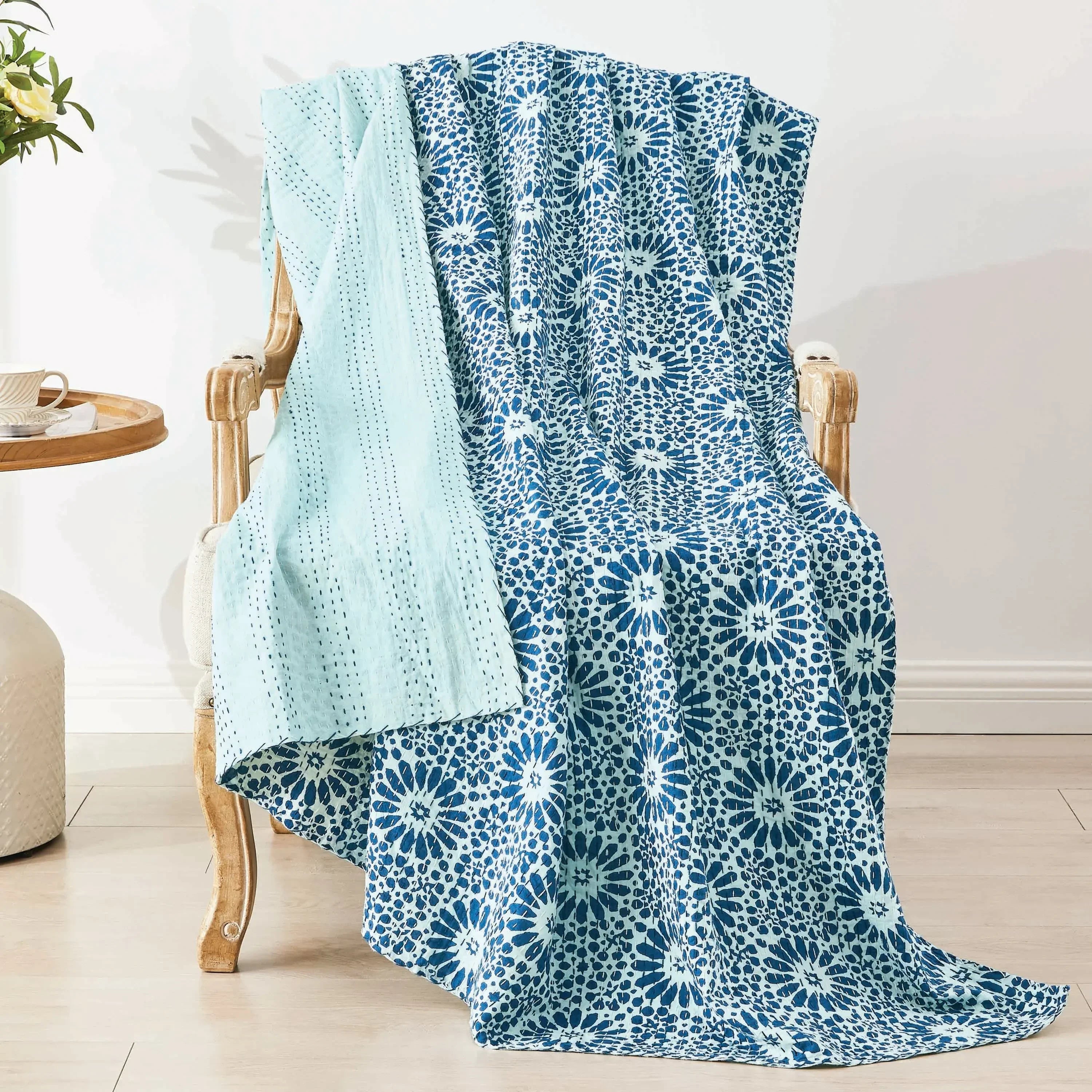 Hand Stitched Block Print Kantha Throws Mélange Home