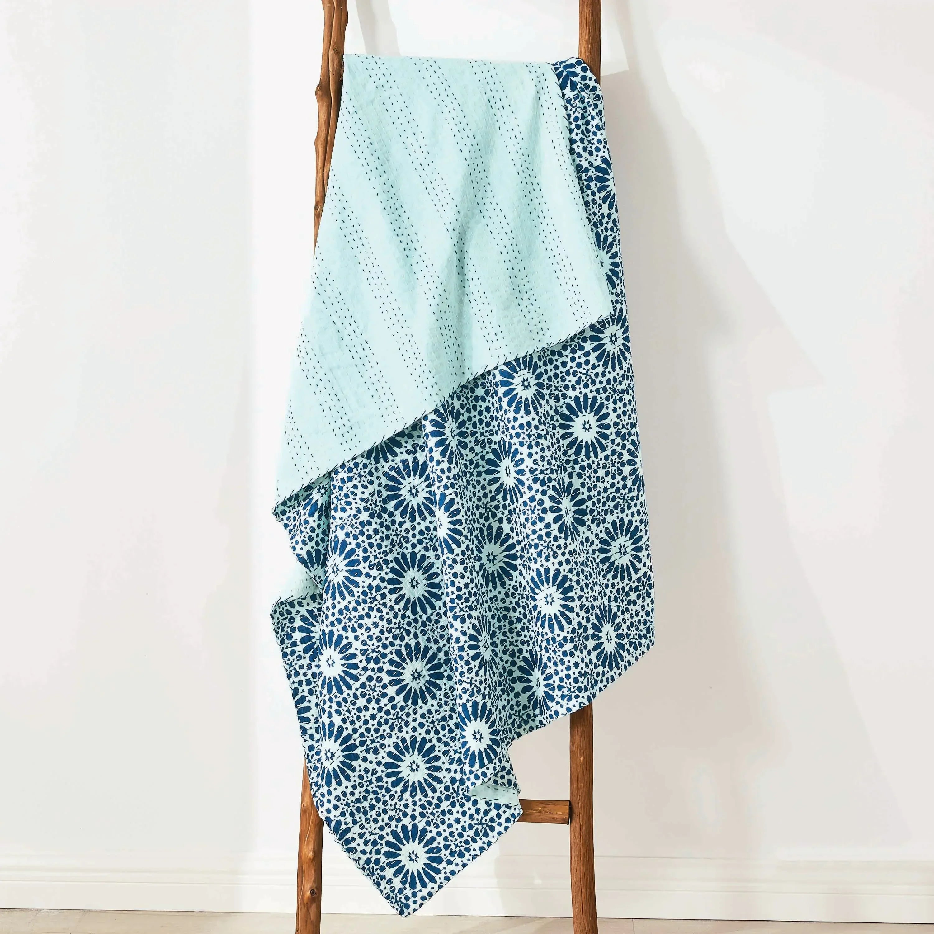 Hand Stitched Block Print Kantha Throws Mélange Home