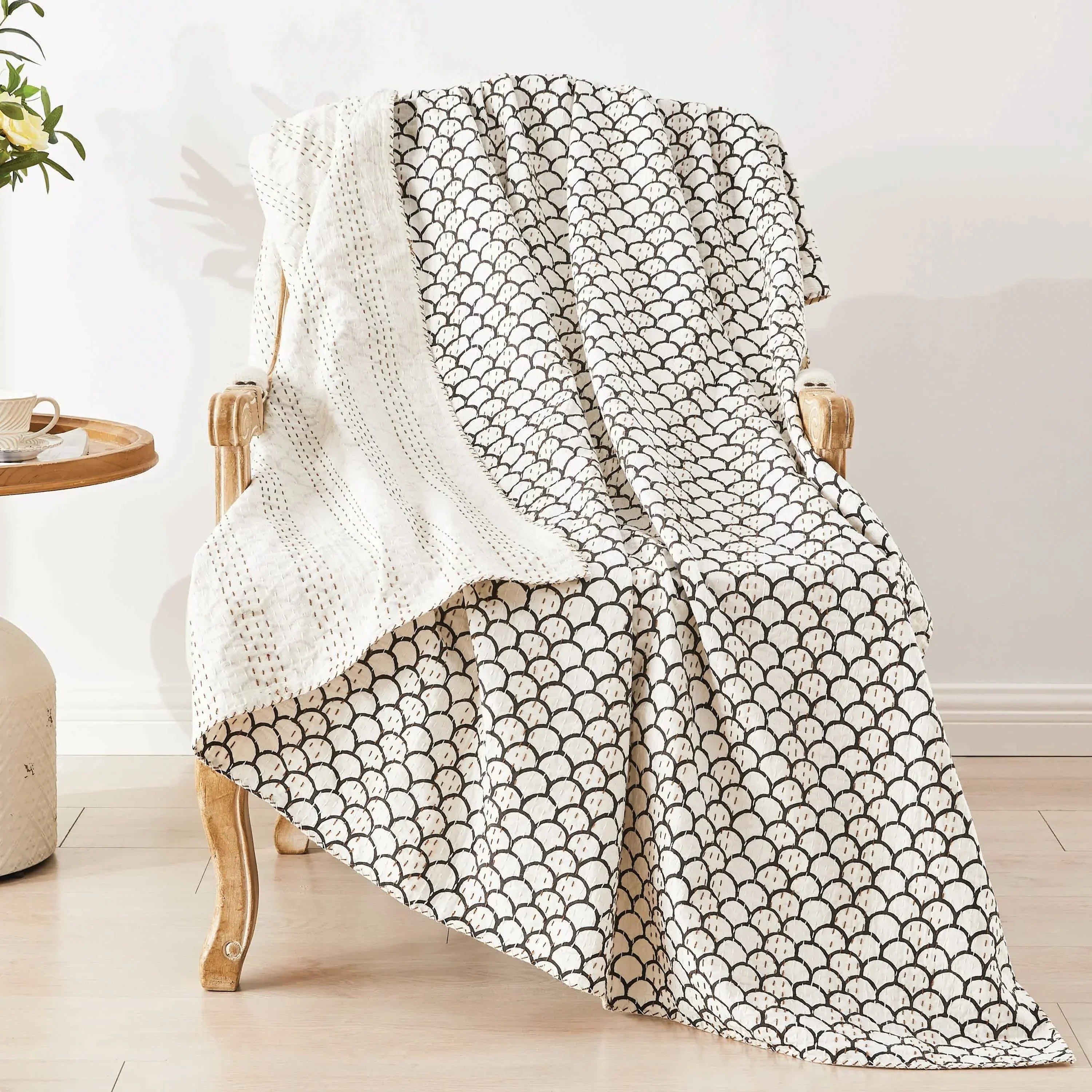 Hand Stitched Block Print Kantha Throws Mélange Home