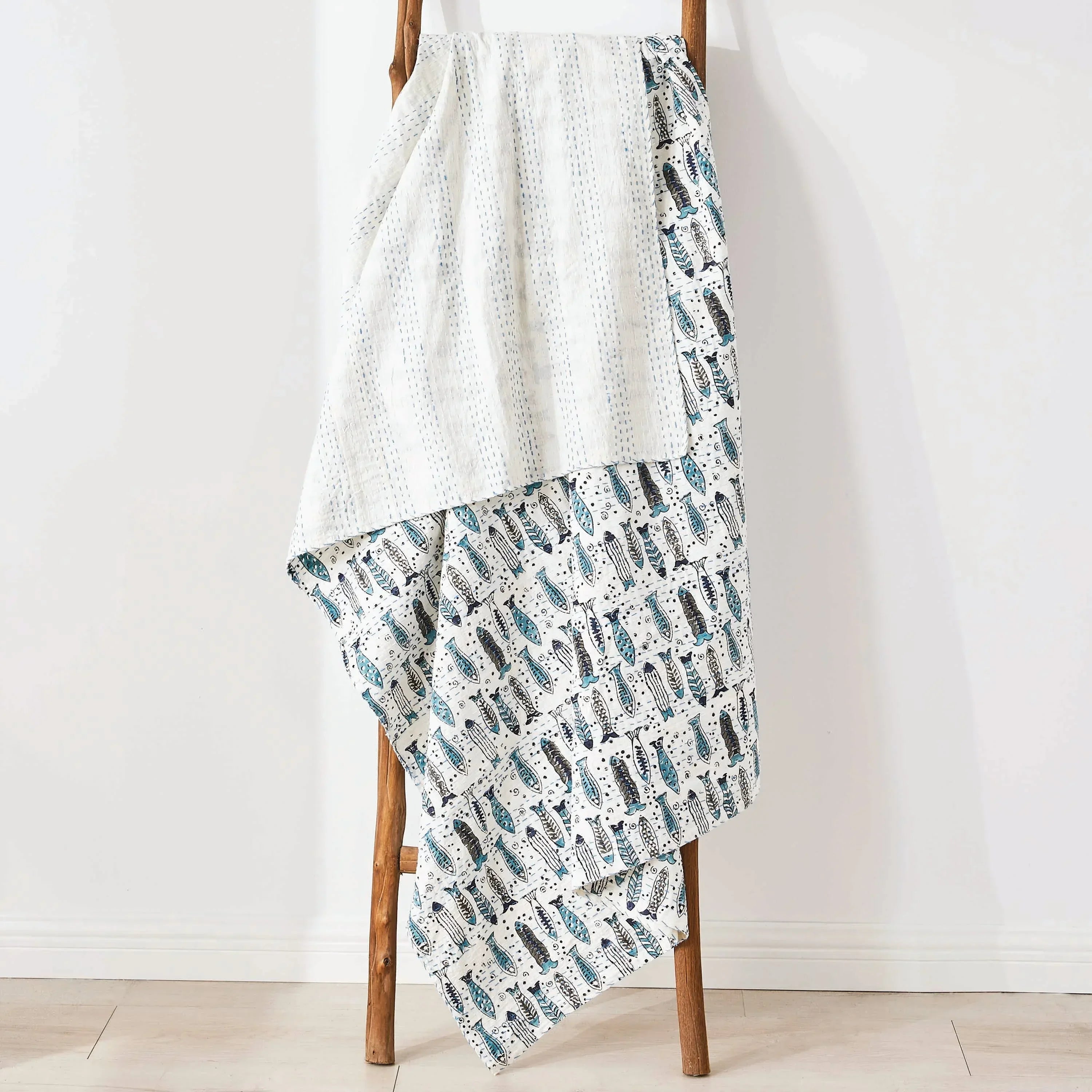 Hand Stitched Block Print Kantha Throws Mélange Home