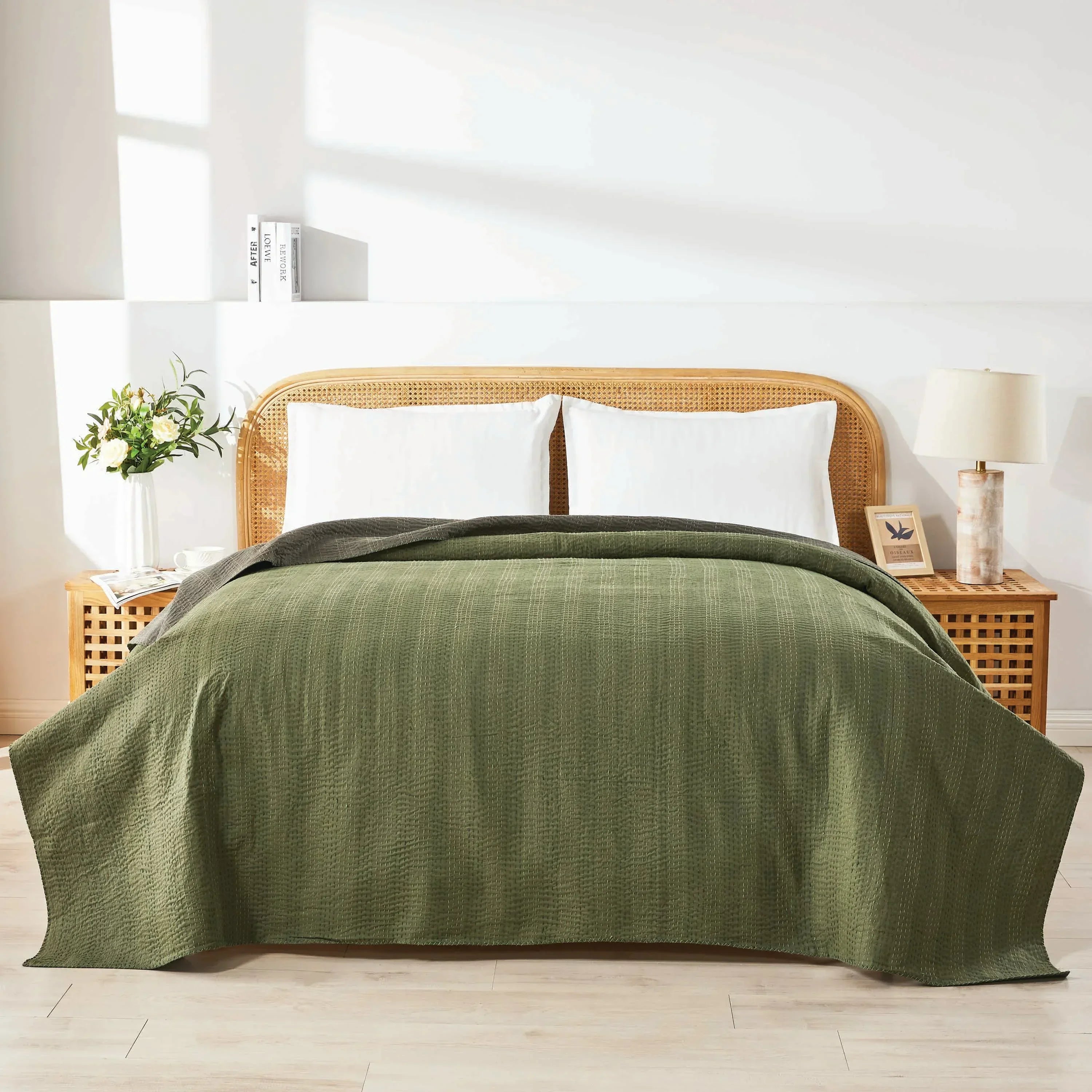 Hand Stitched Reversible Kantha Coverlets Mélange Home