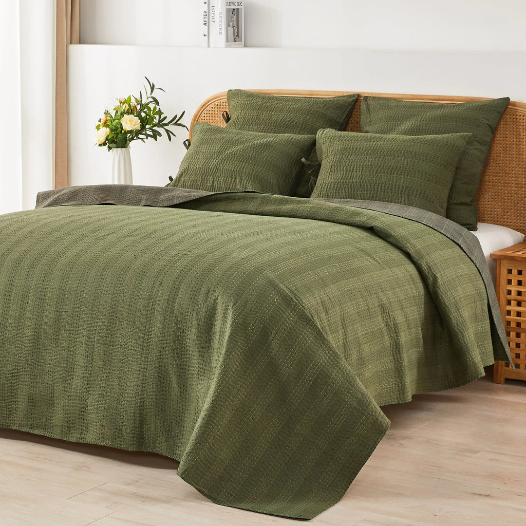 Hand Stitched Reversible Kantha Coverlets Mélange Home
