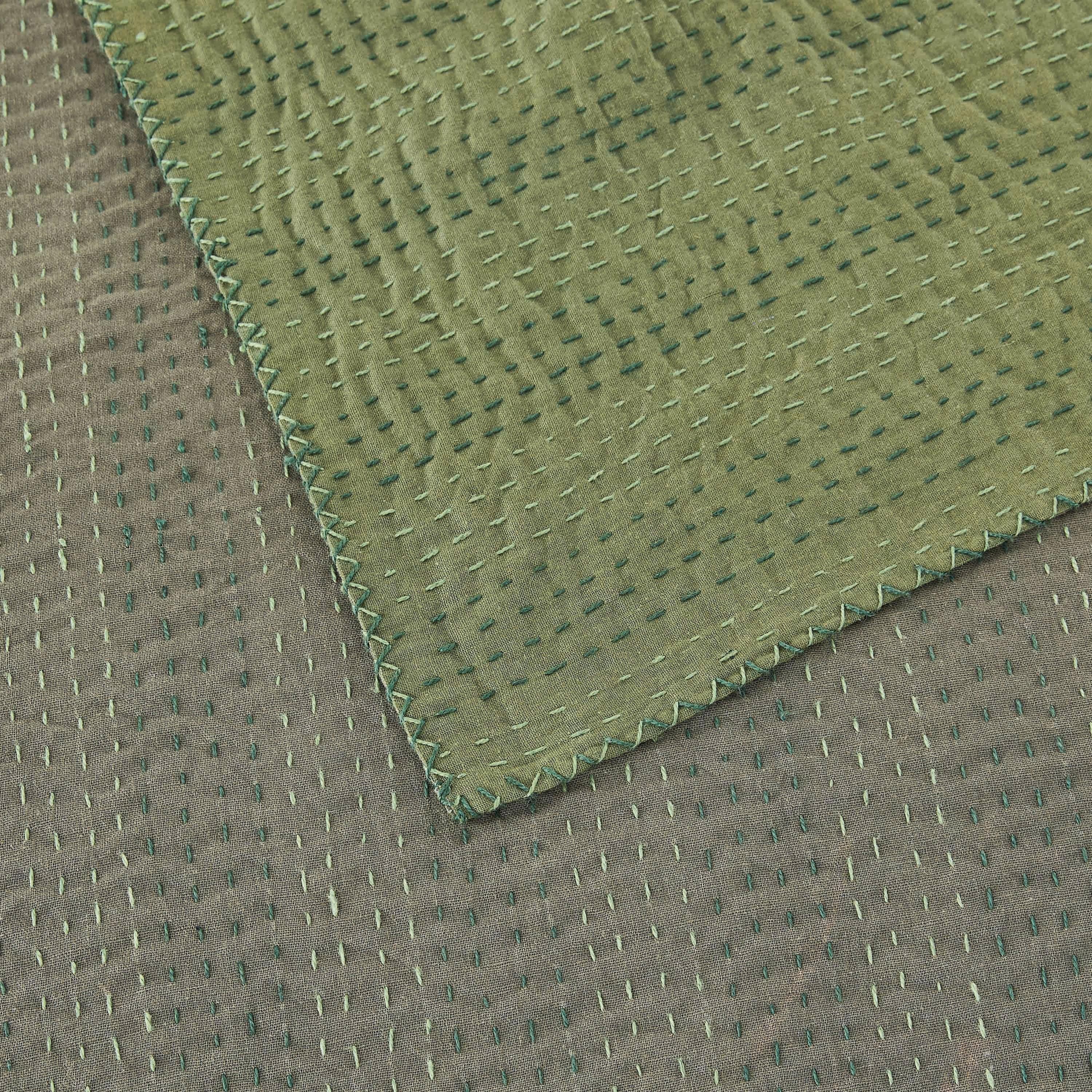 Hand Stitched Reversible Kantha Coverlets Mélange Home