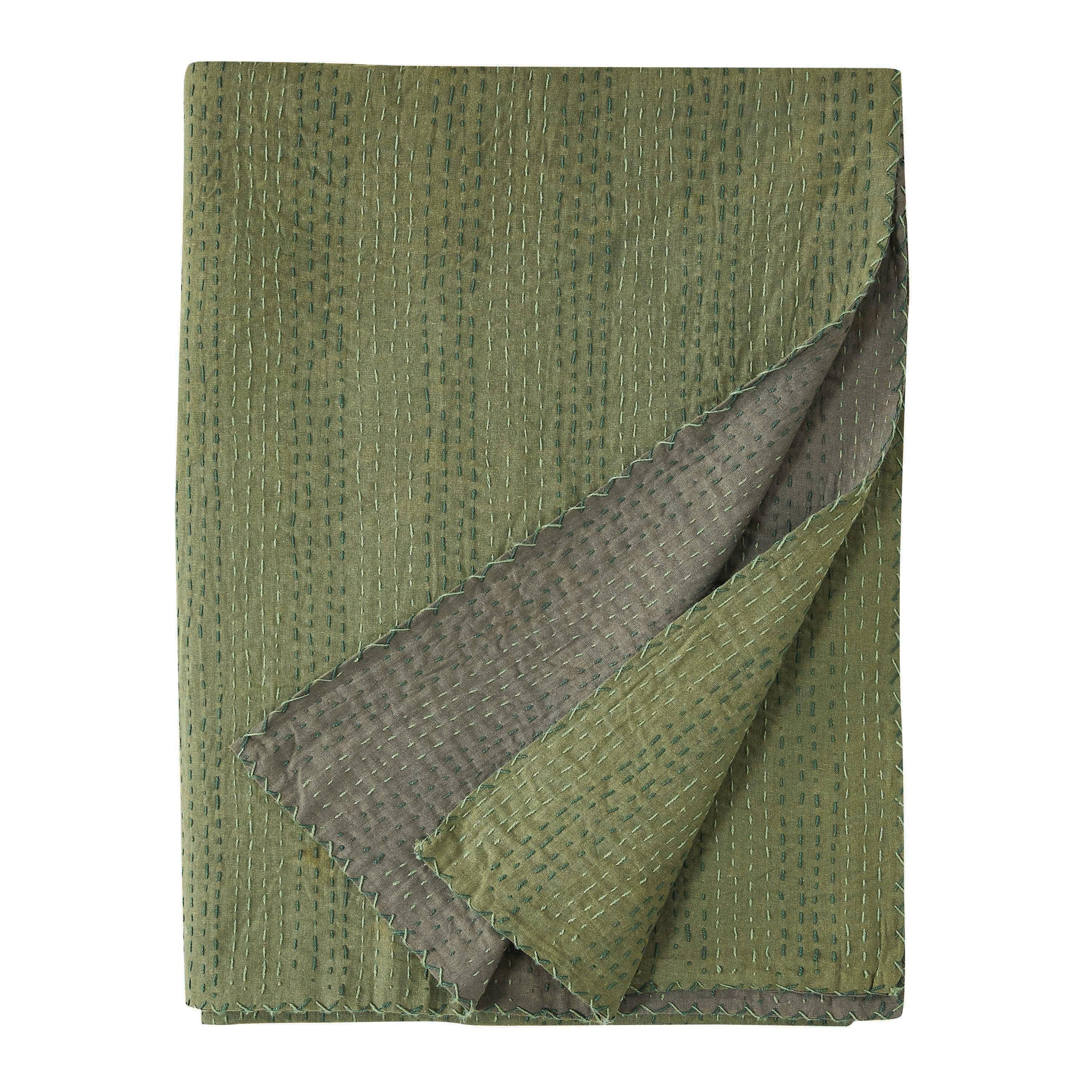 Hand Stitched Reversible Kantha Coverlets Mélange Home