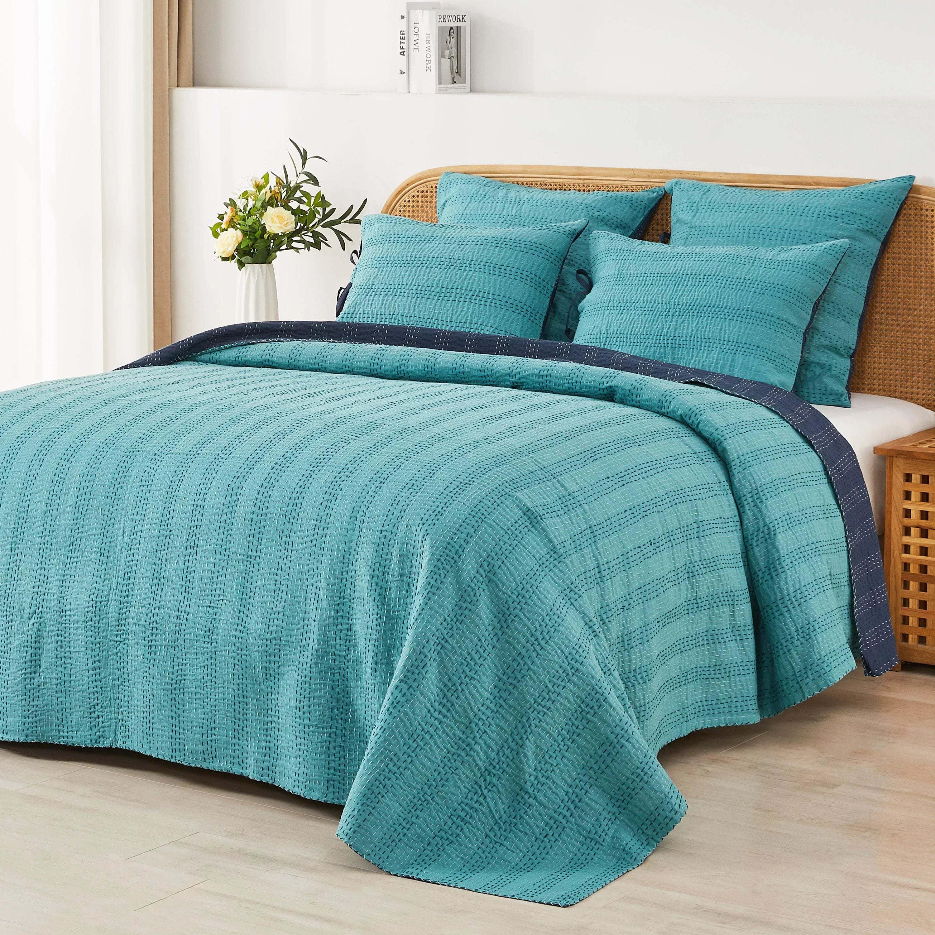 Hand Stitched Reversible Kantha Coverlets Mélange Home