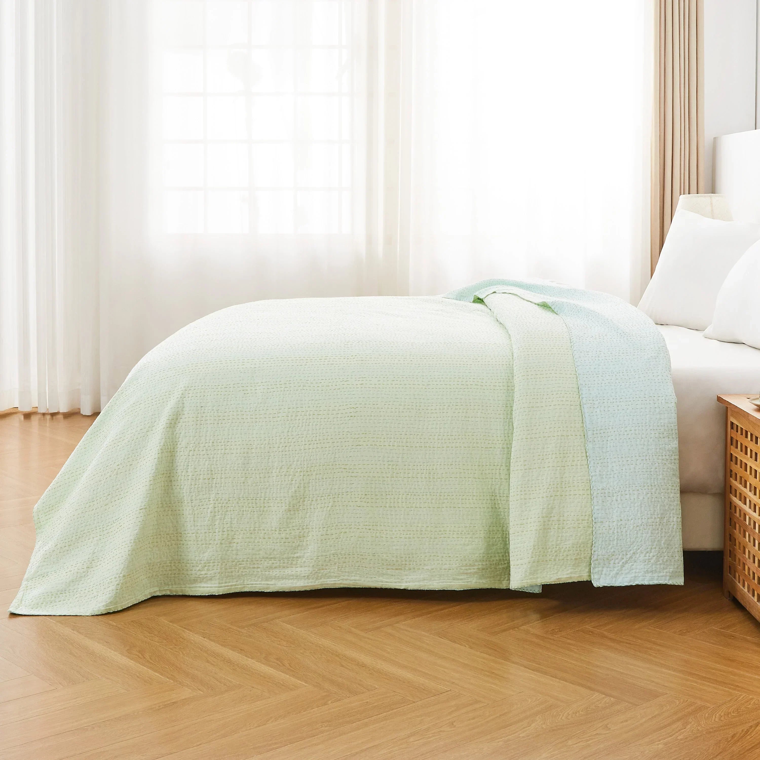 Hand Stitched Reversible Kantha Coverlets Mélange Home