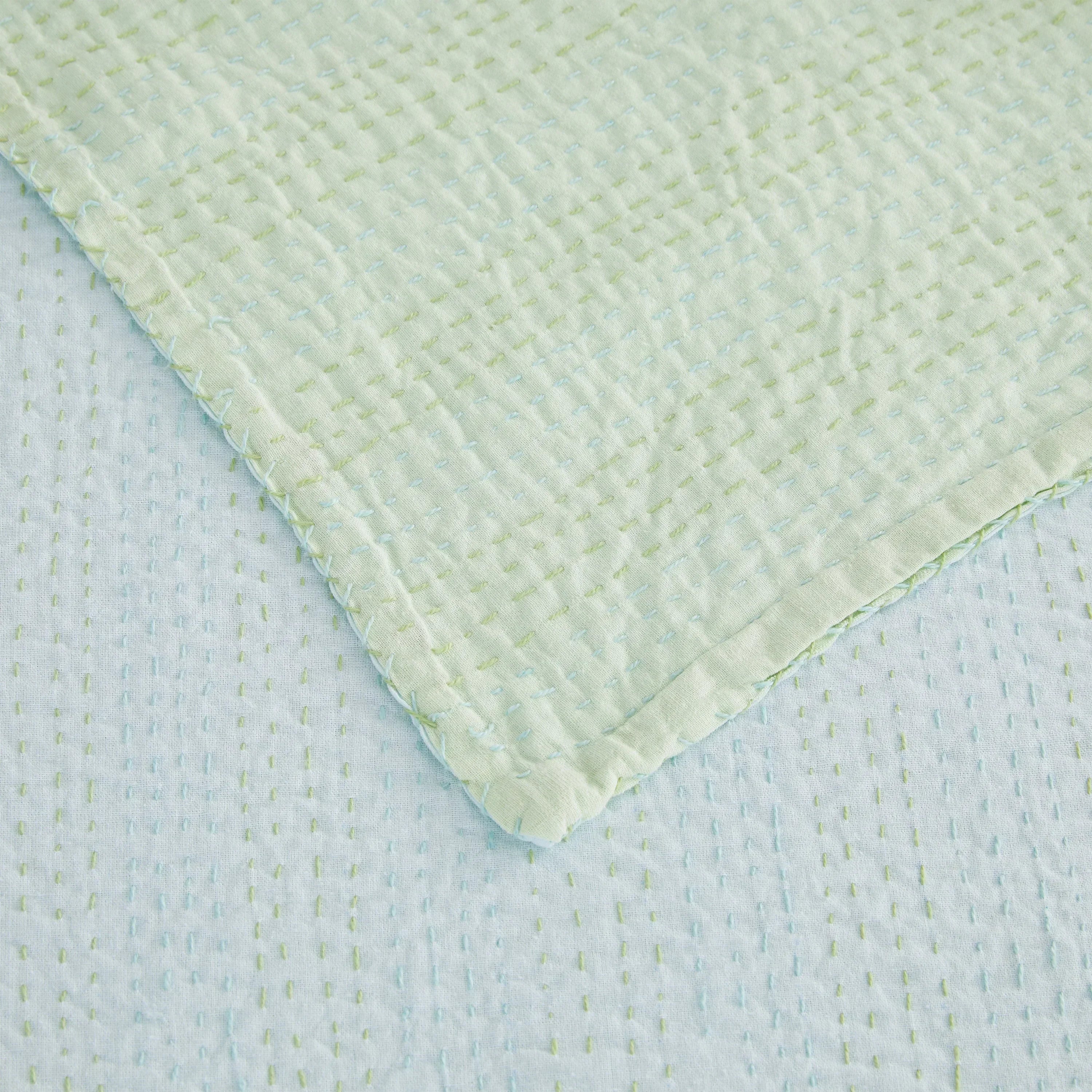 Hand Stitched Reversible Kantha Coverlets Mélange Home