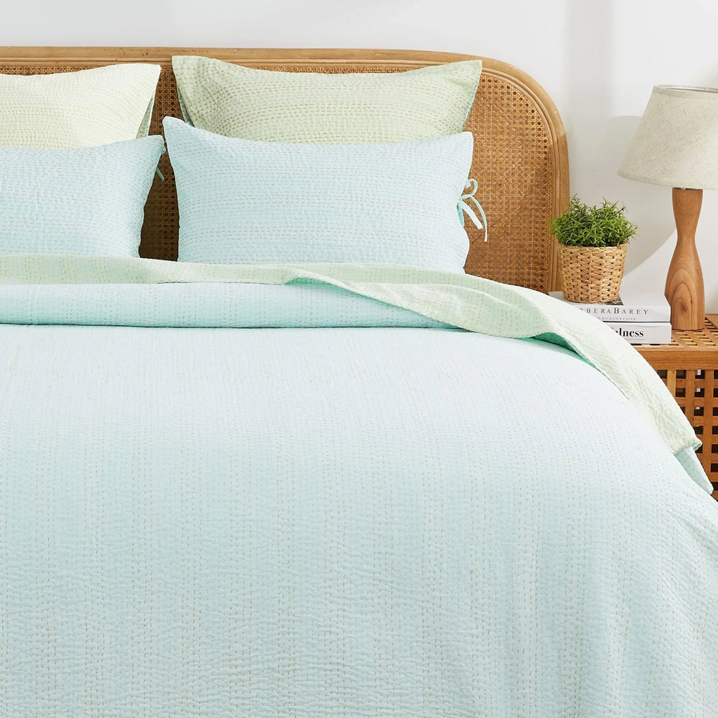 Hand Stitched Reversible Kantha Coverlets Mélange Home