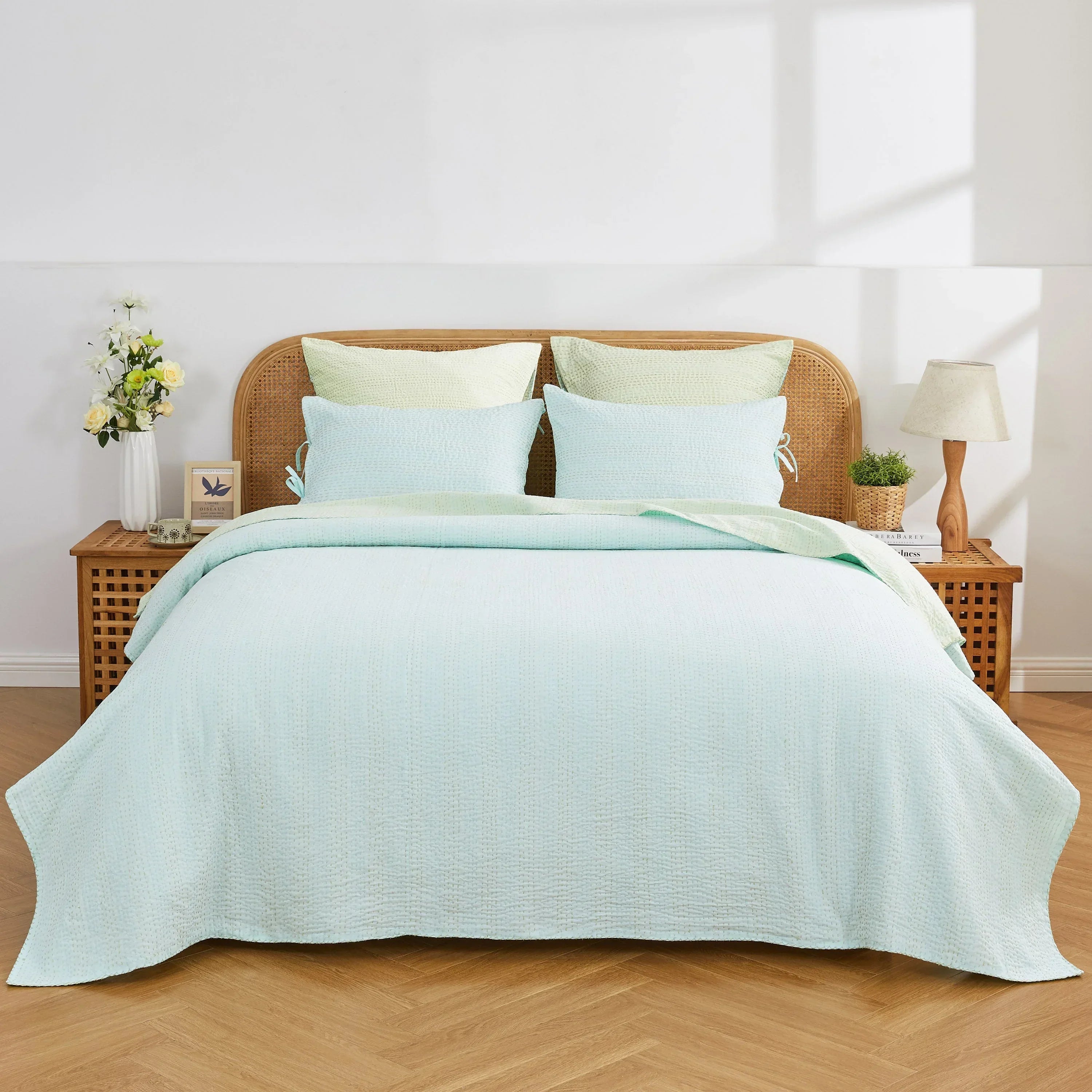 Hand Stitched Reversible Kantha Coverlets Mélange Home
