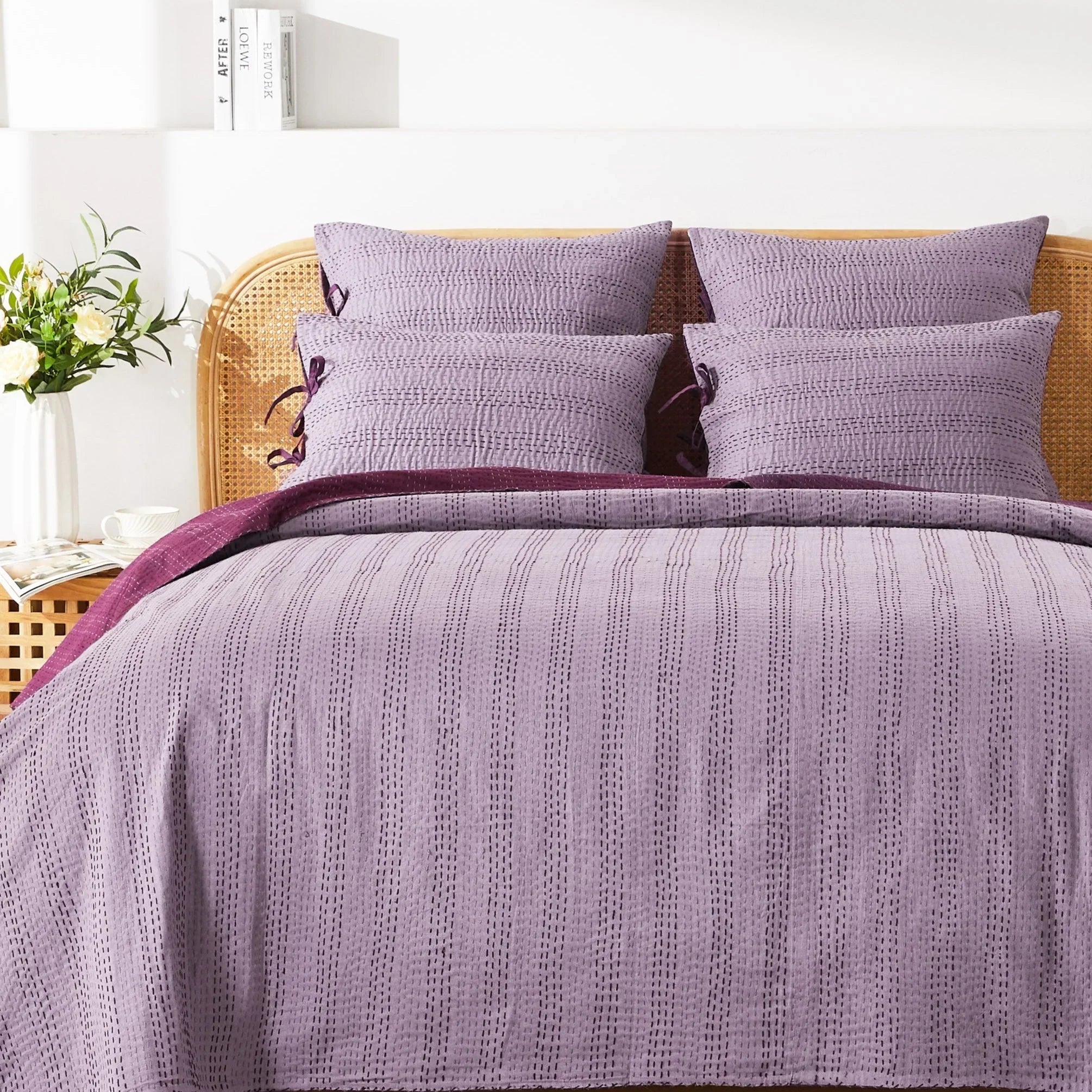 Hand Stitched Reversible Kantha Coverlets Mélange Home