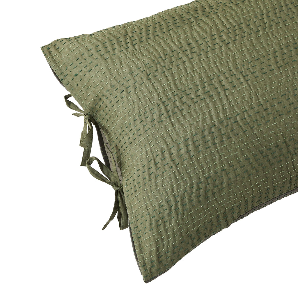 Hand Stitched Reversible Kantha Pillow Sham Pairs Mélange Home