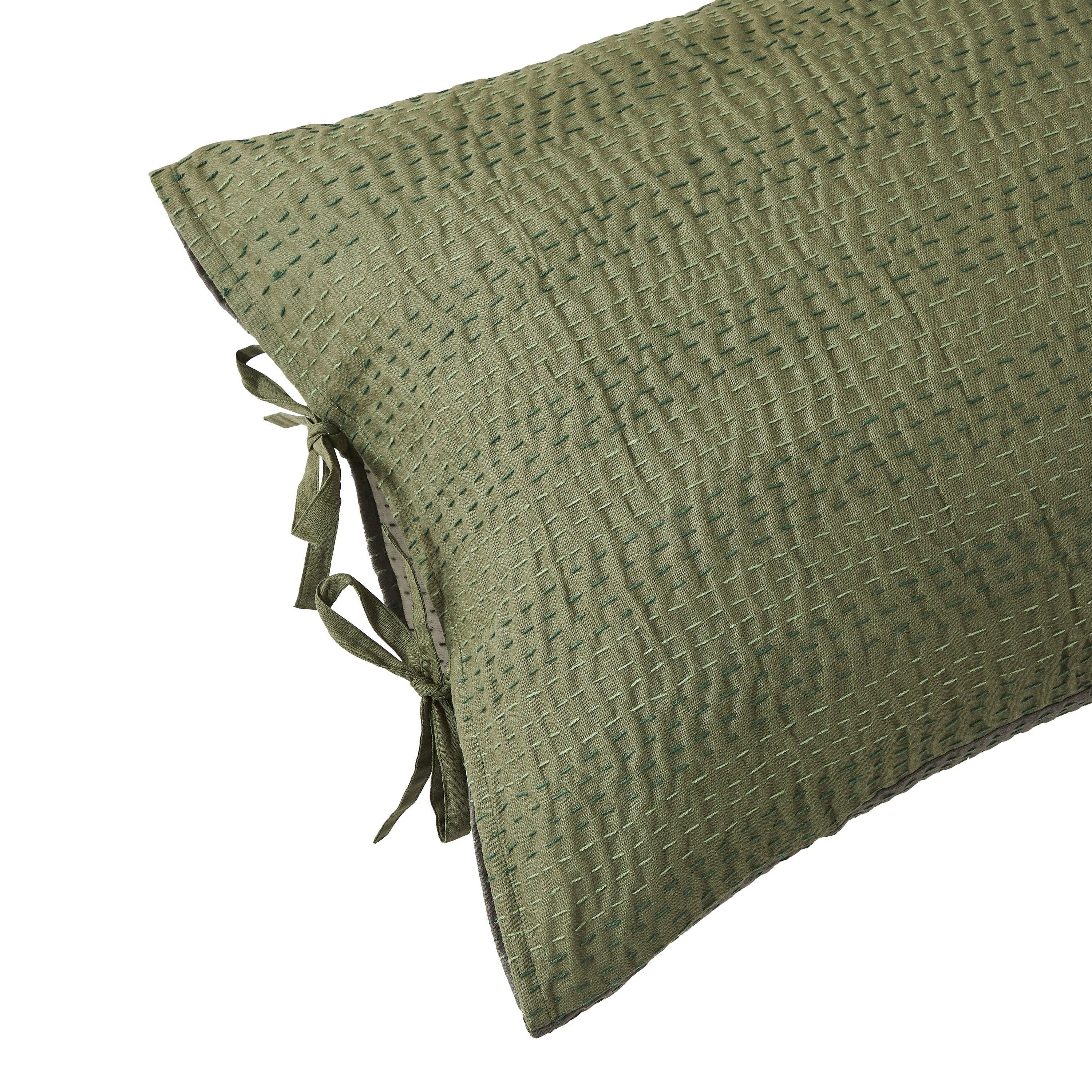 Hand Stitched Reversible Kantha Pillow Sham Pairs Mélange Home