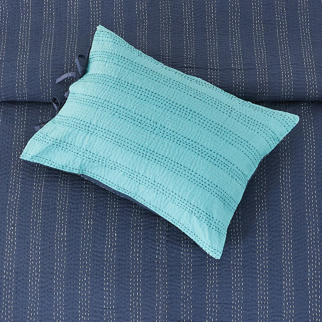 Hand Stitched Reversible Kantha Pillow Sham Pairs Mélange Home