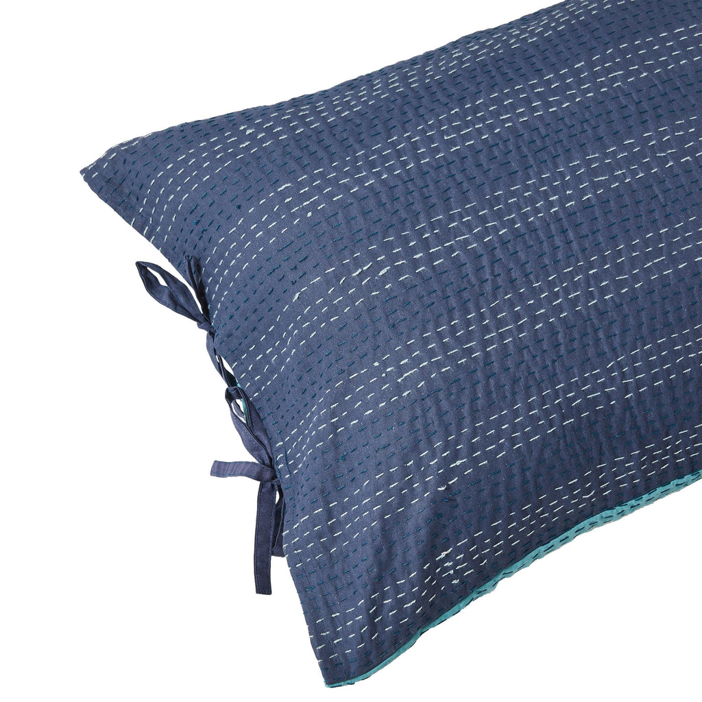 Hand Stitched Reversible Kantha Pillow Sham Pairs Mélange Home