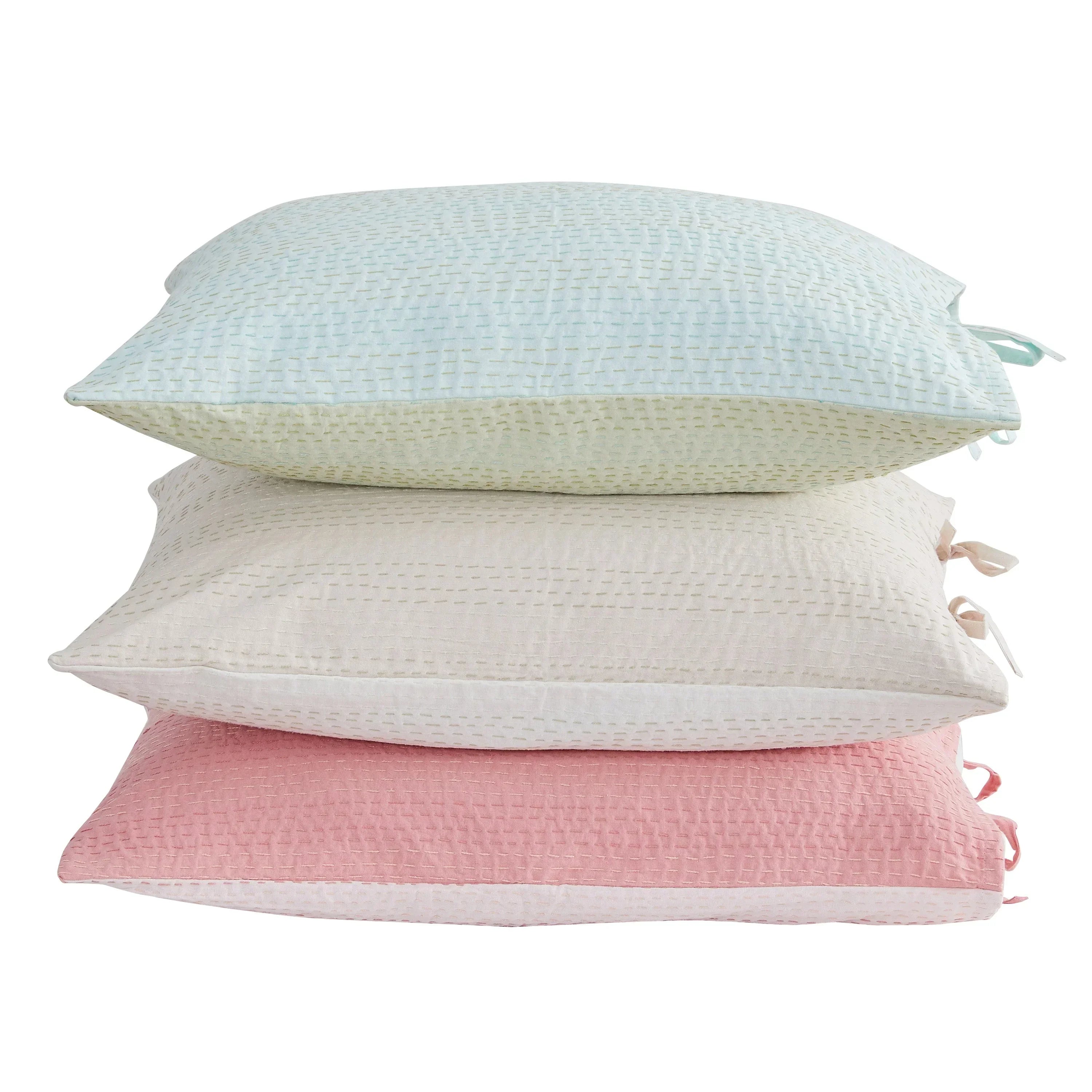 Hand Stitched Reversible Kantha Pillow Sham Pairs Mélange Home