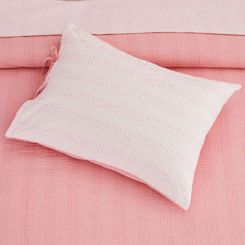 Hand Stitched Reversible Kantha Pillow Sham Pairs Mélange Home
